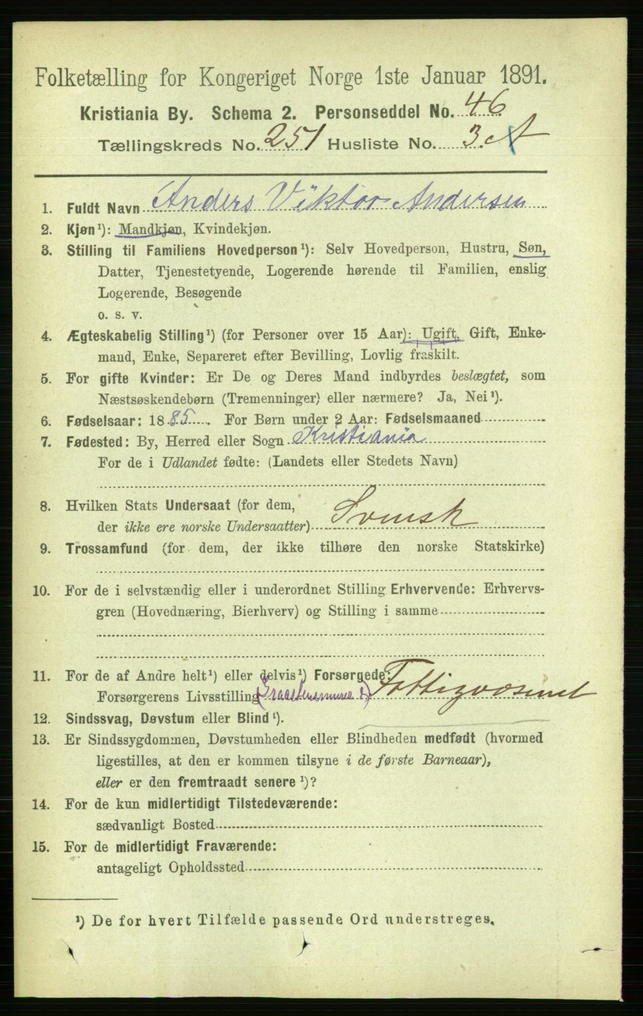 RA, 1891 census for 0301 Kristiania, 1891, p. 153110
