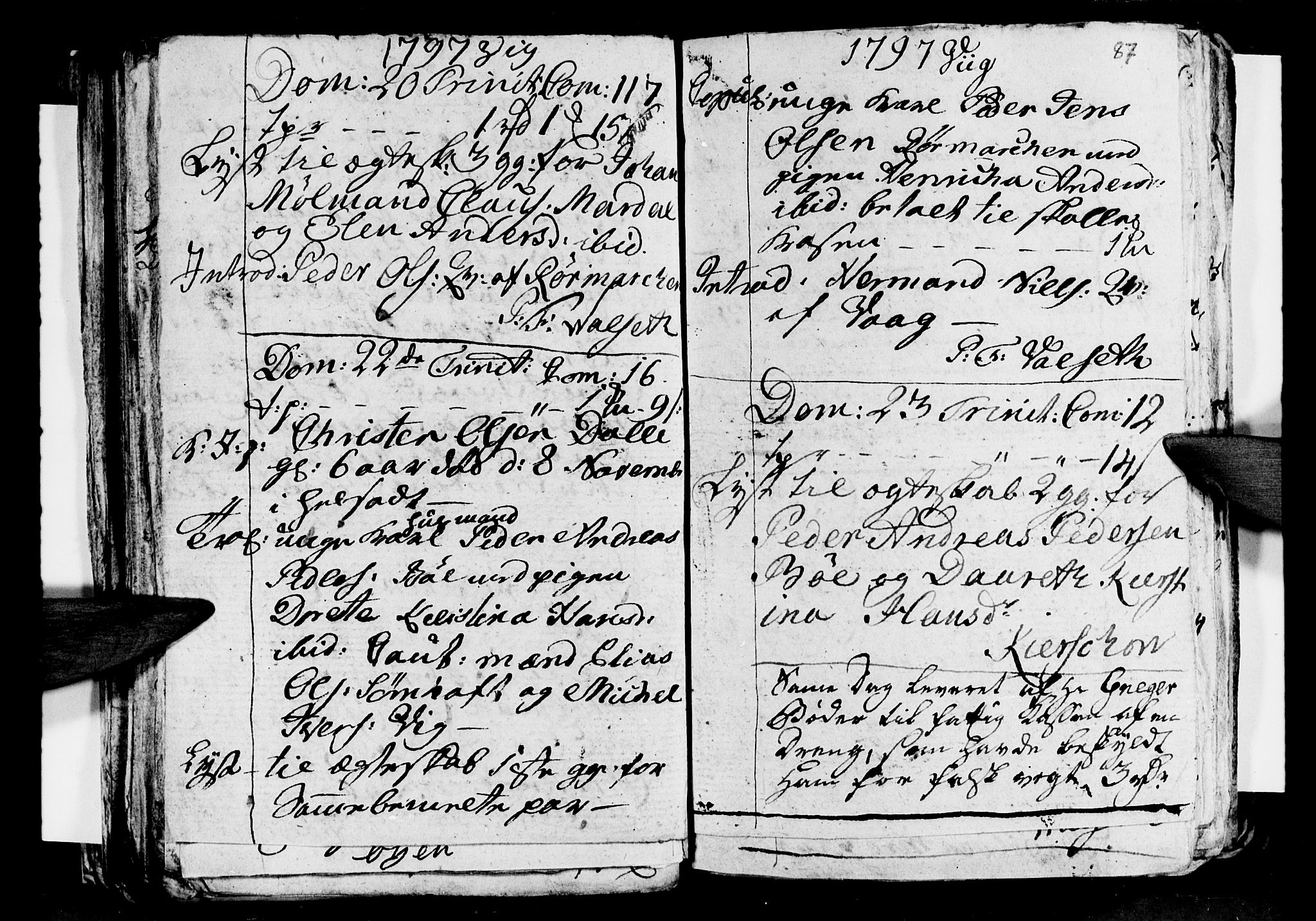 Ministerialprotokoller, klokkerbøker og fødselsregistre - Nordland, AV/SAT-A-1459/812/L0184: Parish register (copy) no. 812C02, 1793-1809, p. 87