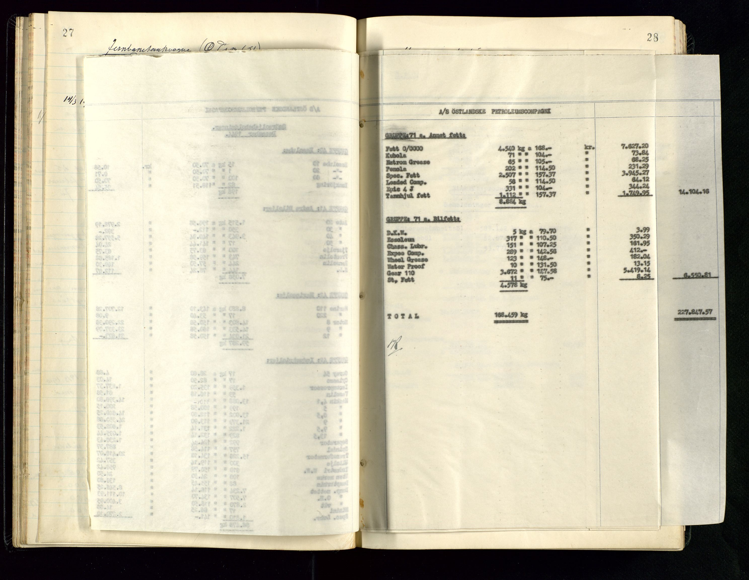 PA 1534 - Østlandske Petroleumscompagni A/S, AV/SAST-A-101954/A/Aa/L0005/0001: Direksjonsprotokoller / Den Administrerende Direksjon alle selskaper (referatprotokoll), 1943-1958