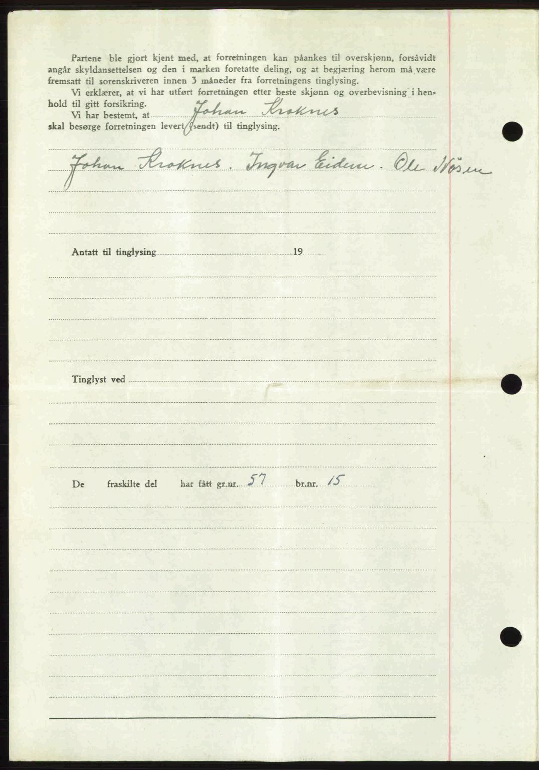 Romsdal sorenskriveri, AV/SAT-A-4149/1/2/2C: Mortgage book no. A21, 1946-1946, Diary no: : 2283/1946