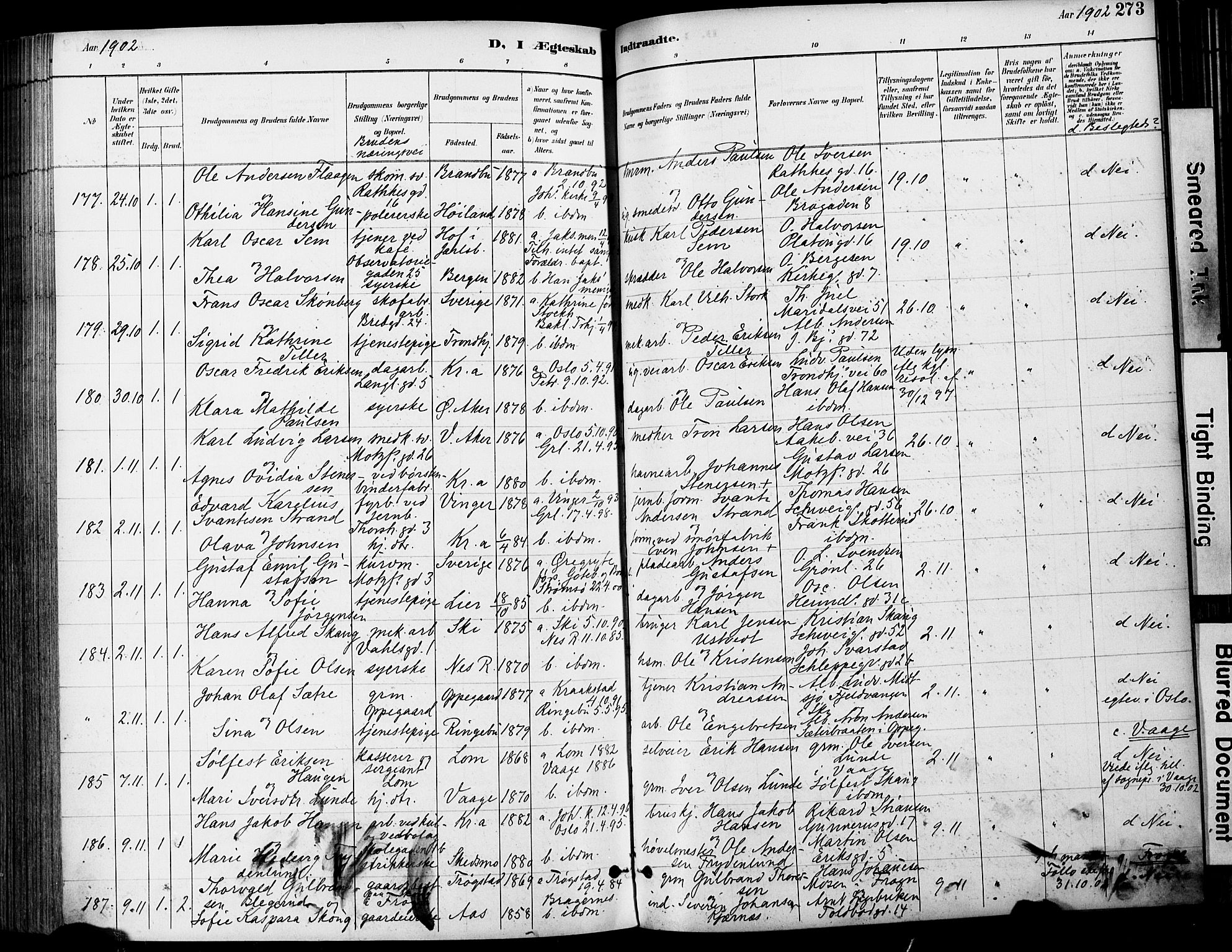 Grønland prestekontor Kirkebøker, SAO/A-10848/F/Fa/L0013: Parish register (official) no. 13, 1887-1906, p. 273