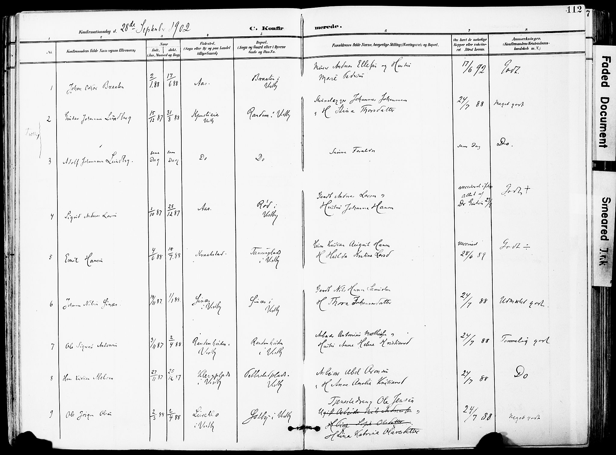 Vestby prestekontor Kirkebøker, SAO/A-10893/F/Fa/L0010: Parish register (official) no. I 10, 1900-1926, p. 112