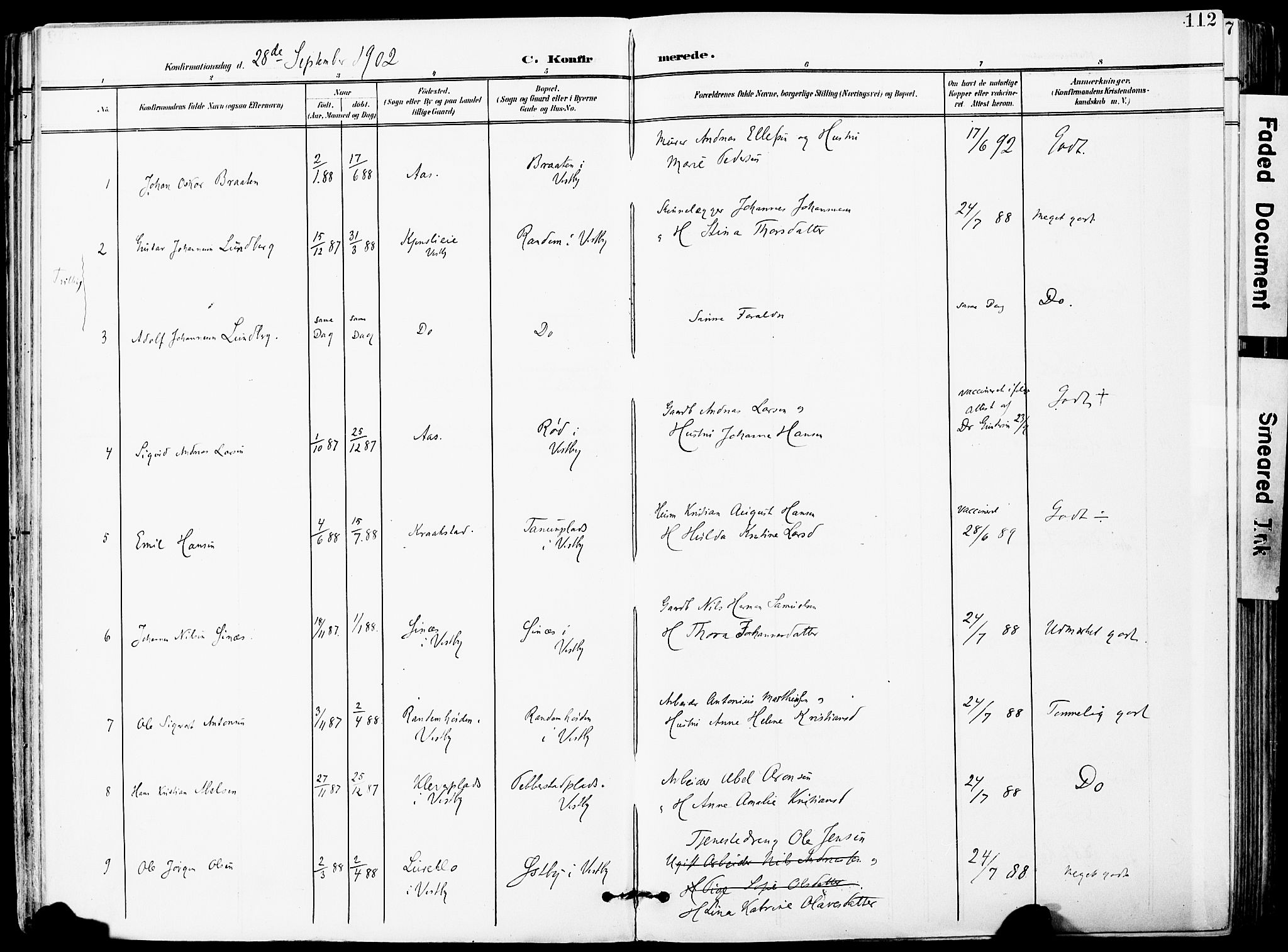 Vestby prestekontor Kirkebøker, AV/SAO-A-10893/F/Fa/L0010: Parish register (official) no. I 10, 1900-1926, p. 112