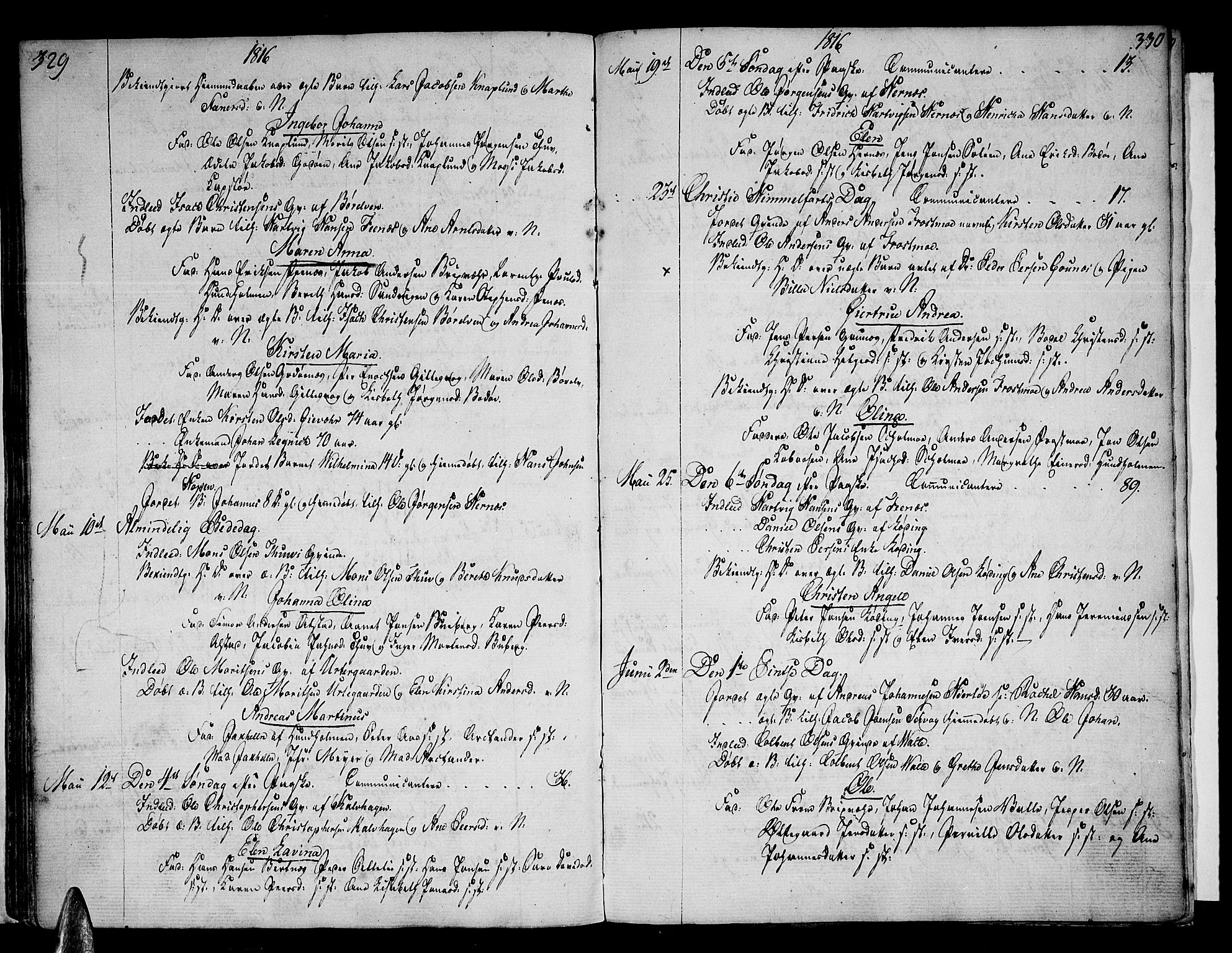 Ministerialprotokoller, klokkerbøker og fødselsregistre - Nordland, AV/SAT-A-1459/801/L0004: Parish register (official) no. 801A04, 1796-1817, p. 329-330