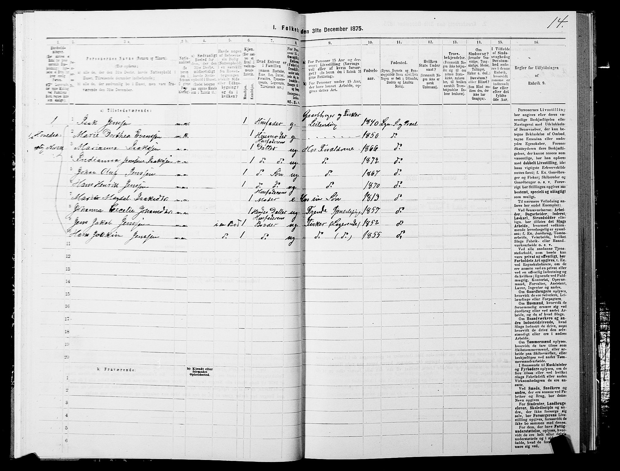 SATØ, 1875 census for 1938P Lyngen, 1875, p. 3014