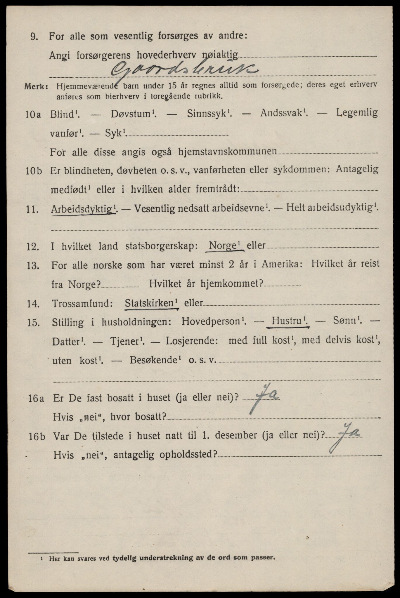 SAST, 1920 census for Skjold, 1920, p. 3891