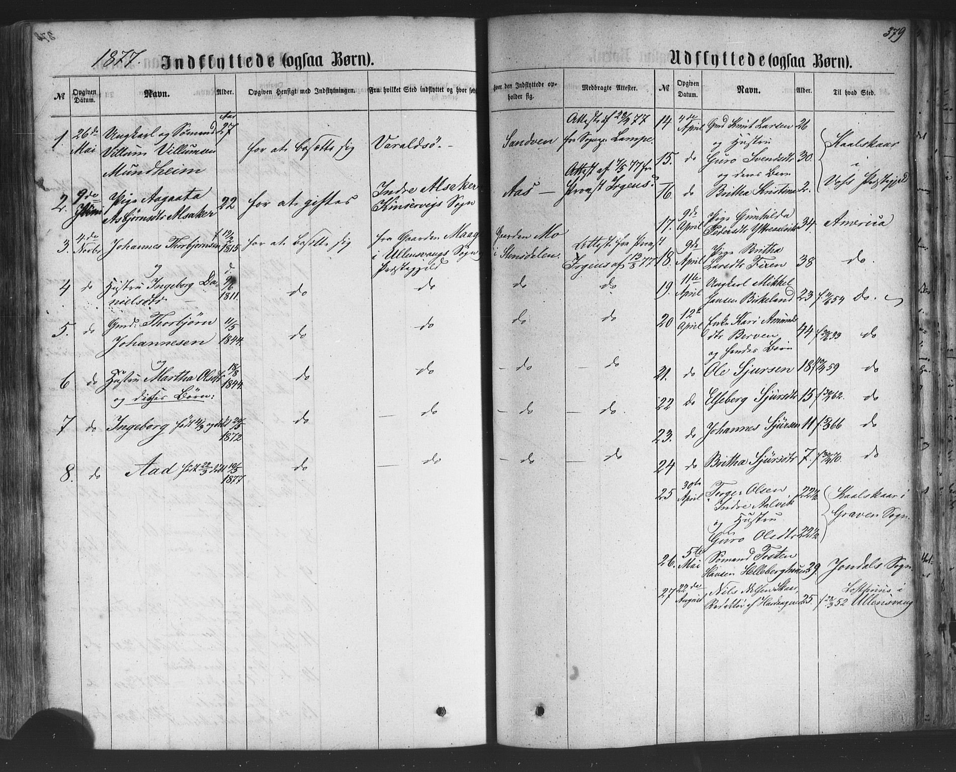 Kvam sokneprestembete, SAB/A-76201/H/Haa: Parish register (official) no. A 9, 1864-1879, p. 379