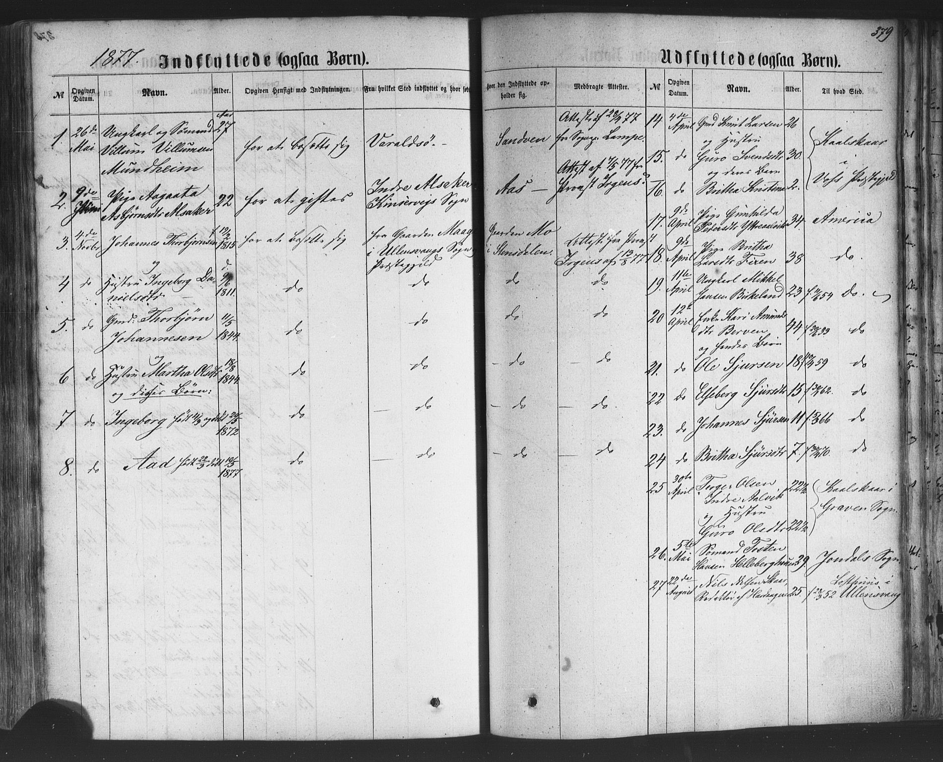 Kvam sokneprestembete, AV/SAB-A-76201/H/Haa: Parish register (official) no. A 9, 1864-1879, p. 379