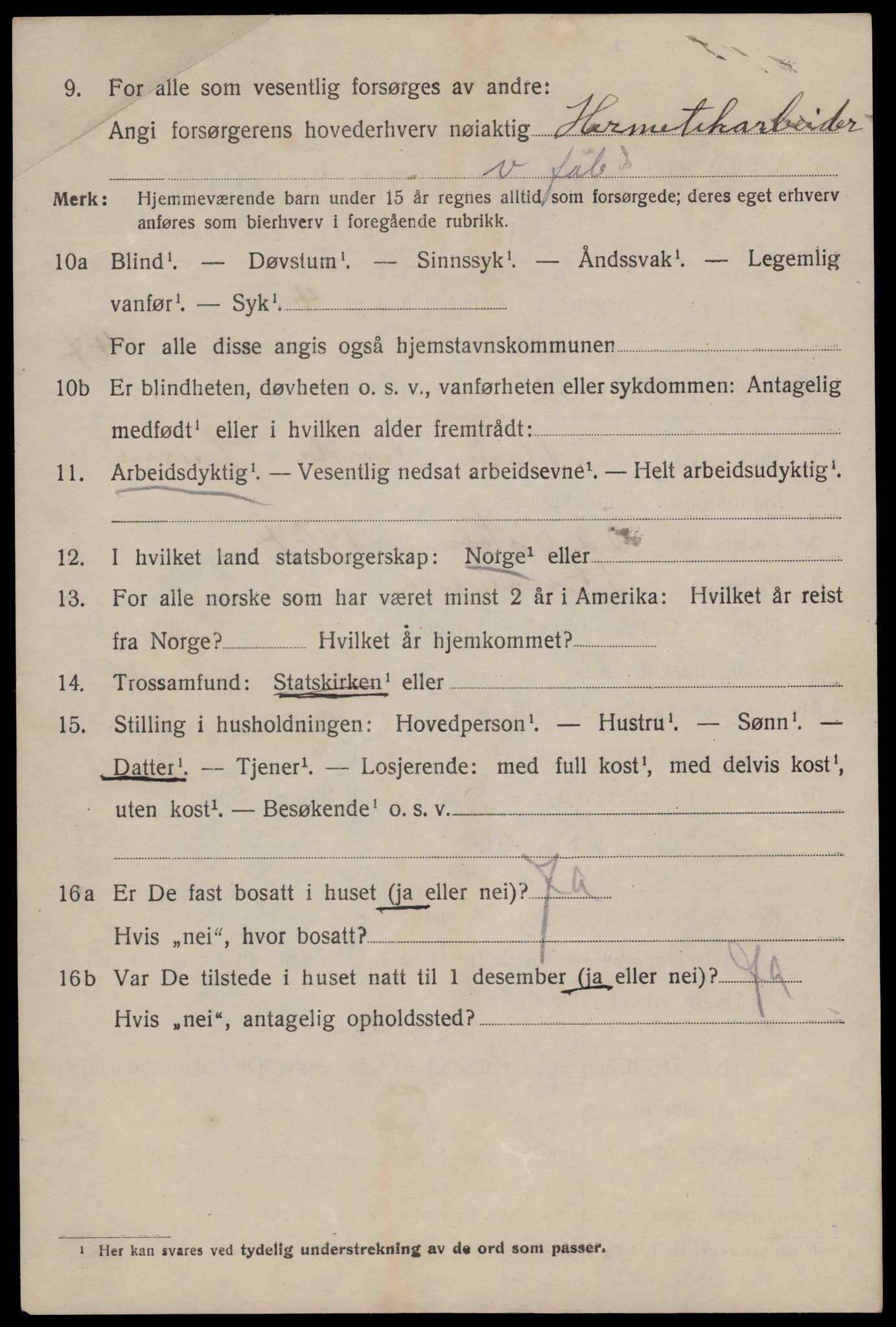 SAST, 1920 census for Stavanger, 1920, p. 113985