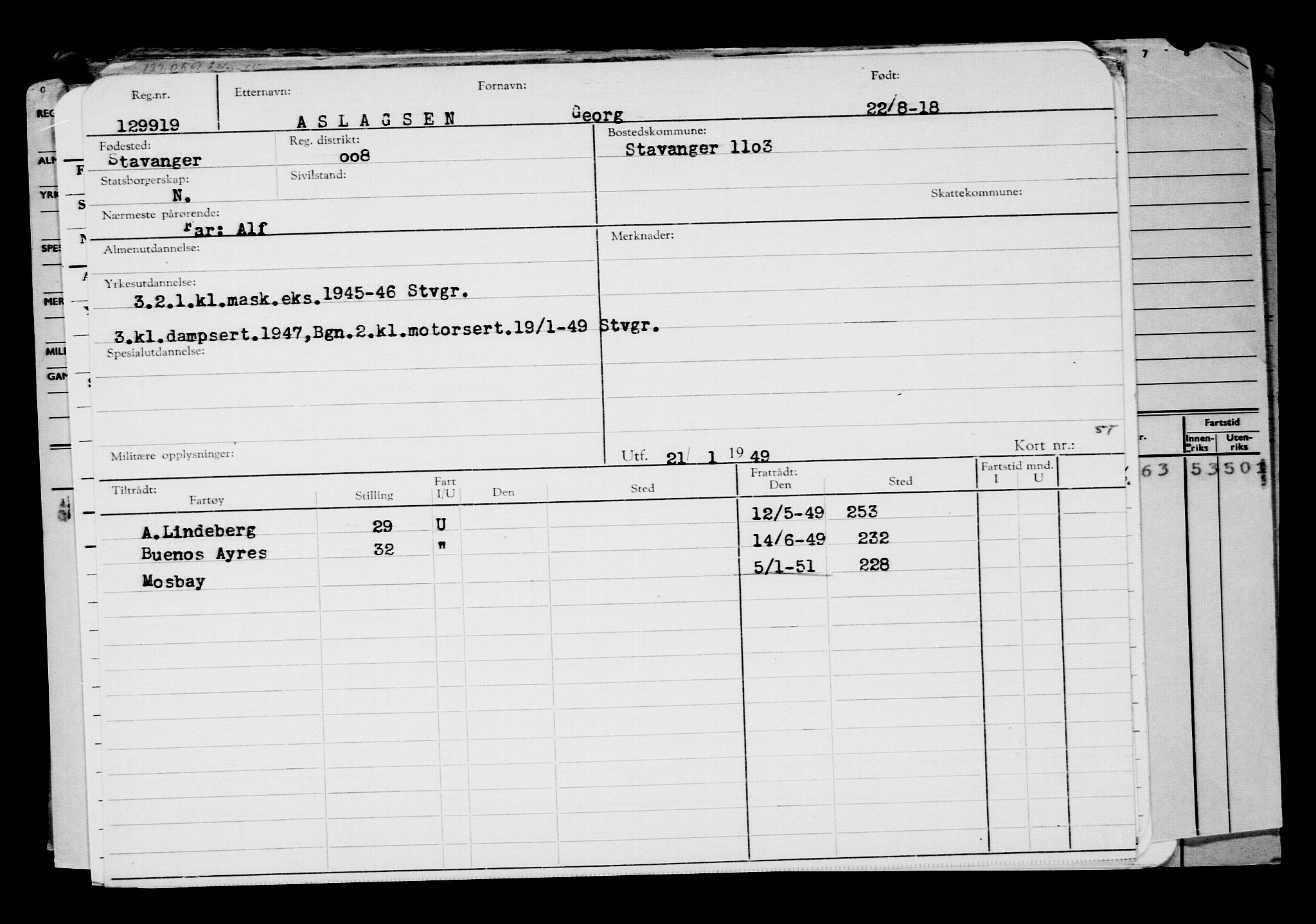 Direktoratet for sjømenn, AV/RA-S-3545/G/Gb/L0161: Hovedkort, 1918, p. 452