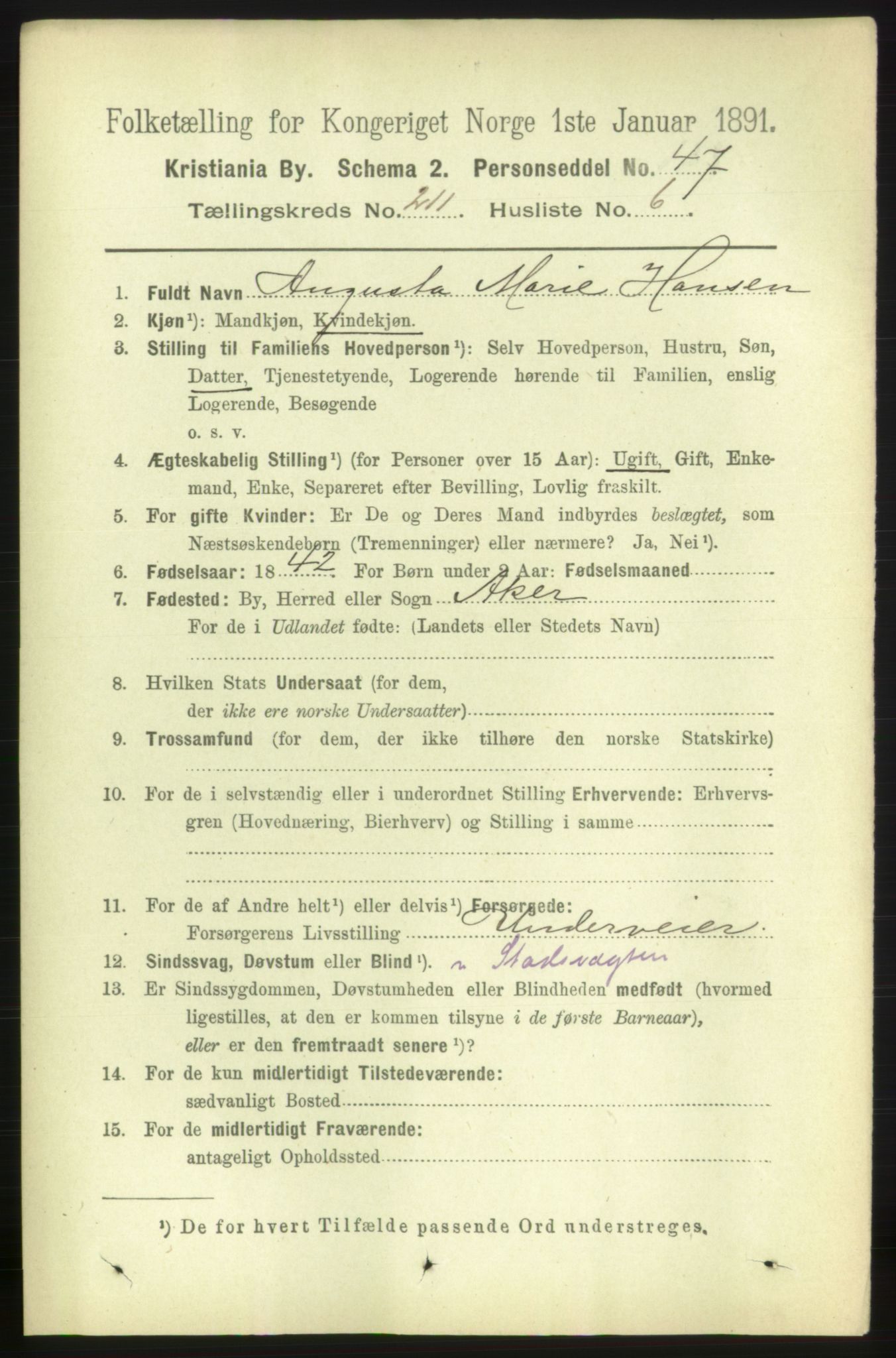 RA, 1891 census for 0301 Kristiania, 1891, p. 126040