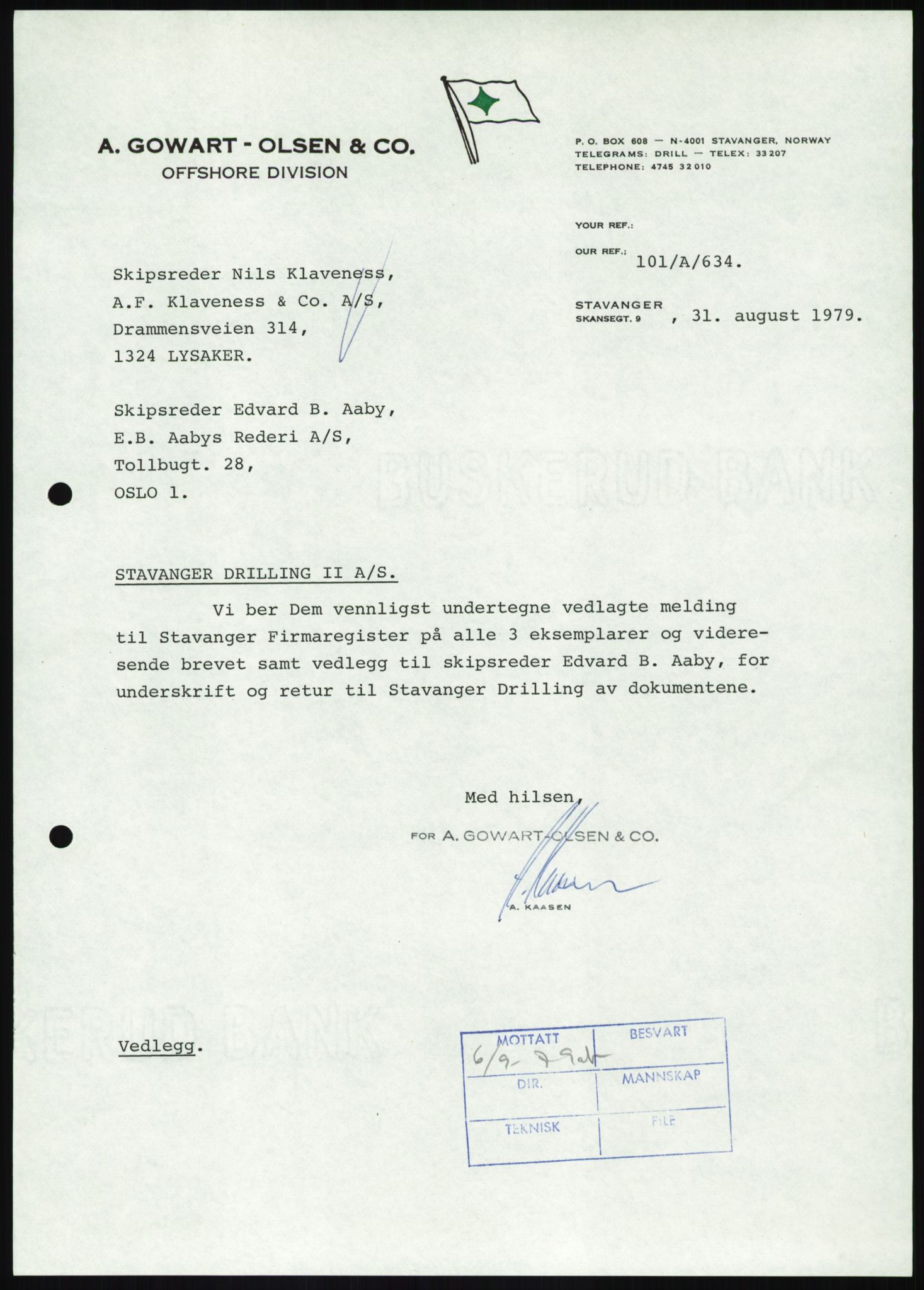 Pa 1503 - Stavanger Drilling AS, AV/SAST-A-101906/D/L0007: Korrespondanse og saksdokumenter, 1974-1981, p. 1222