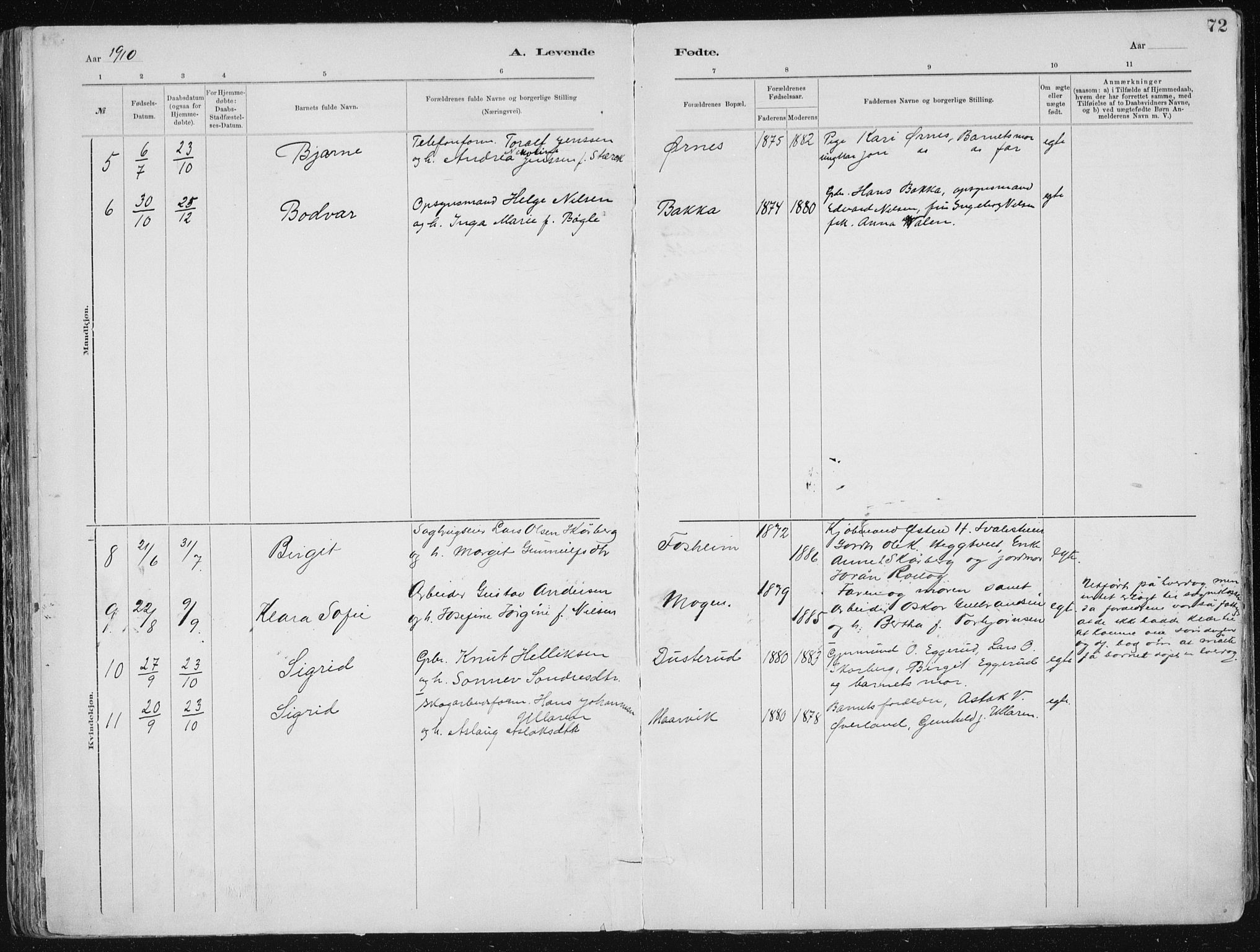 Tinn kirkebøker, AV/SAKO-A-308/F/Fa/L0007: Parish register (official) no. I 7, 1878-1922, p. 72