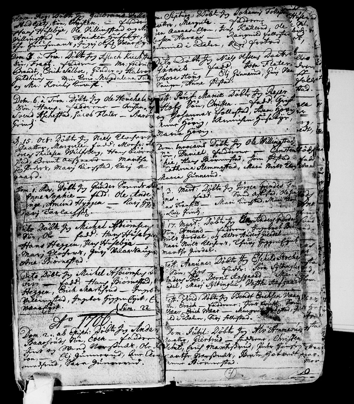 Røyken kirkebøker, SAKO/A-241/F/Fa/L0001: Parish register (official) no. 1, 1701-1730, p. 4