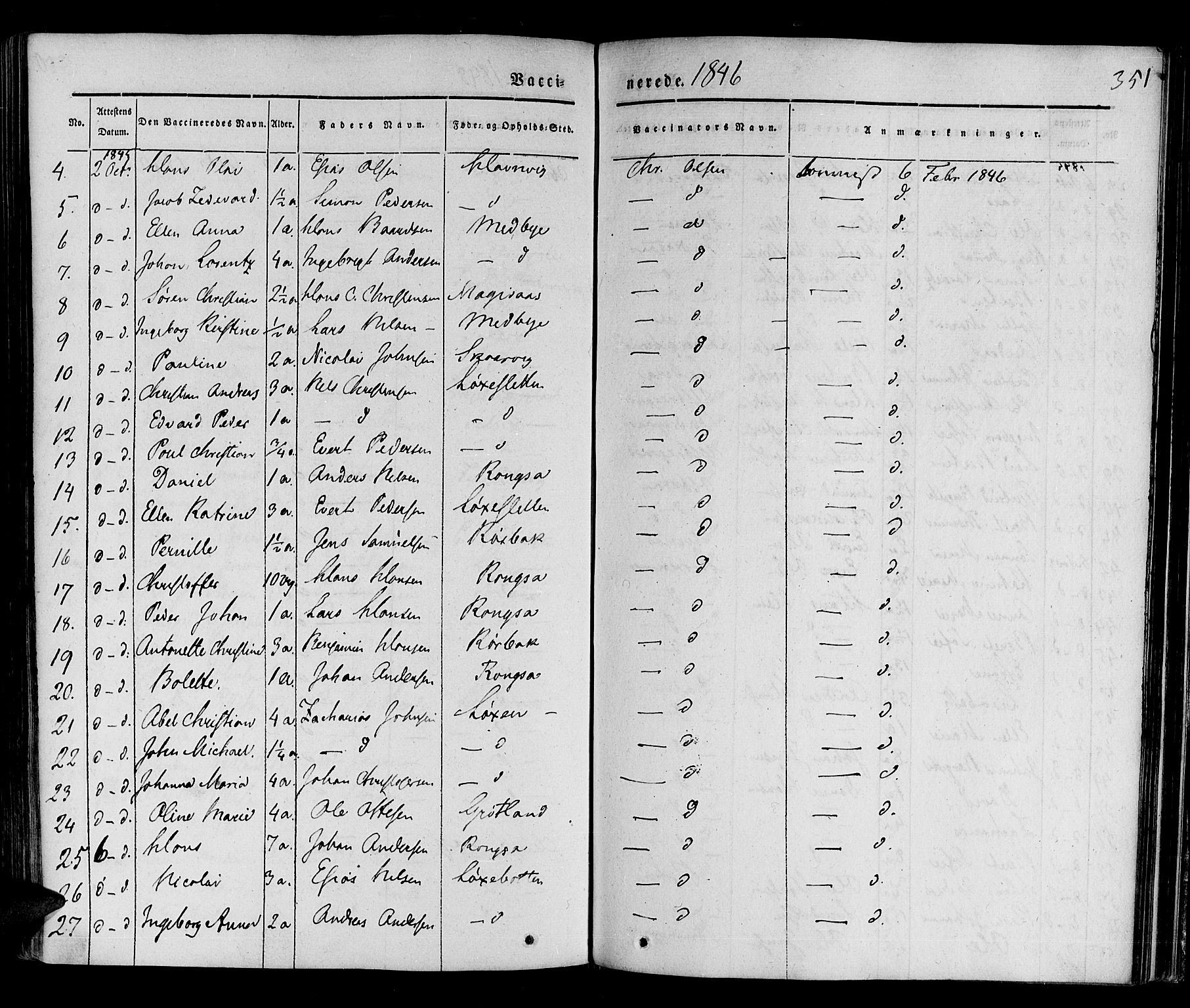 Ibestad sokneprestembete, SATØ/S-0077/H/Ha/Haa/L0006kirke: Parish register (official) no. 6, 1837-1850, p. 351