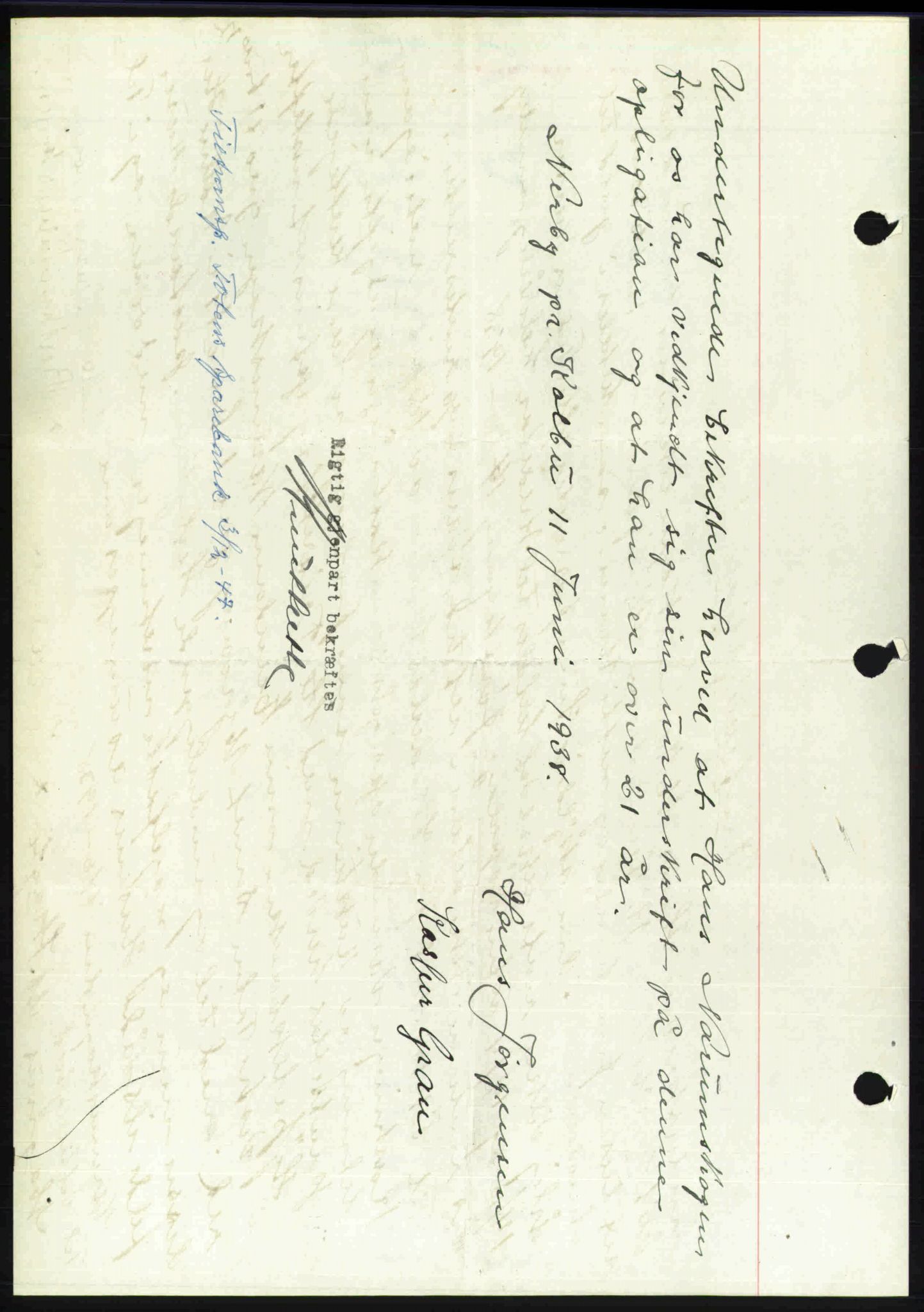 Toten tingrett, SAH/TING-006/H/Hb/Hbc/L0004: Mortgage book no. Hbc-04, 1938-1938, Diary no: : 1137/1938