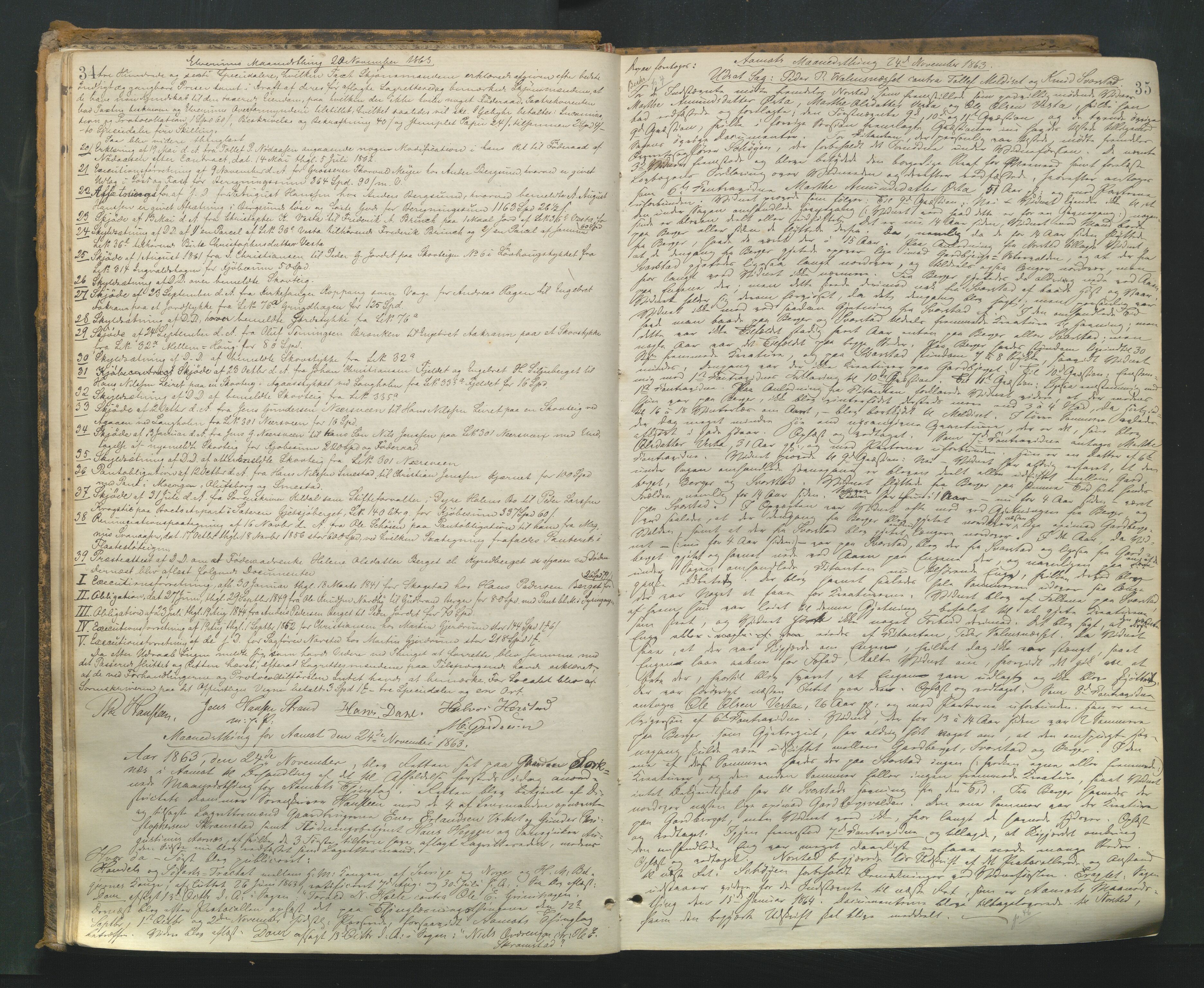 Sør-Østerdal sorenskriveri, AV/SAH-TING-018/G/Gb/L0004: Tingbok, 1863-1871, p. 34-35