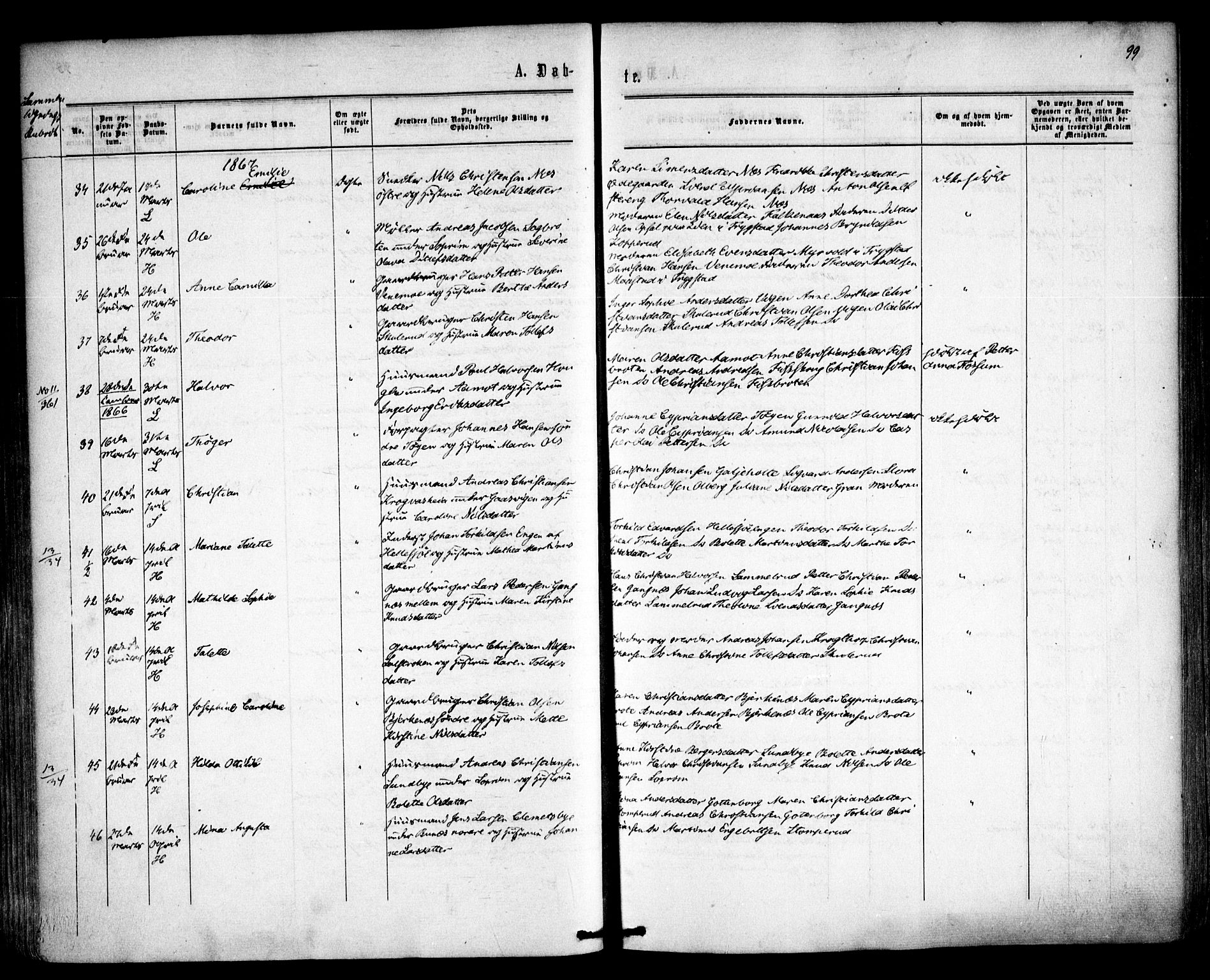 Høland prestekontor Kirkebøker, AV/SAO-A-10346a/F/Fa/L0011: Parish register (official) no. I 11, 1862-1869, p. 99