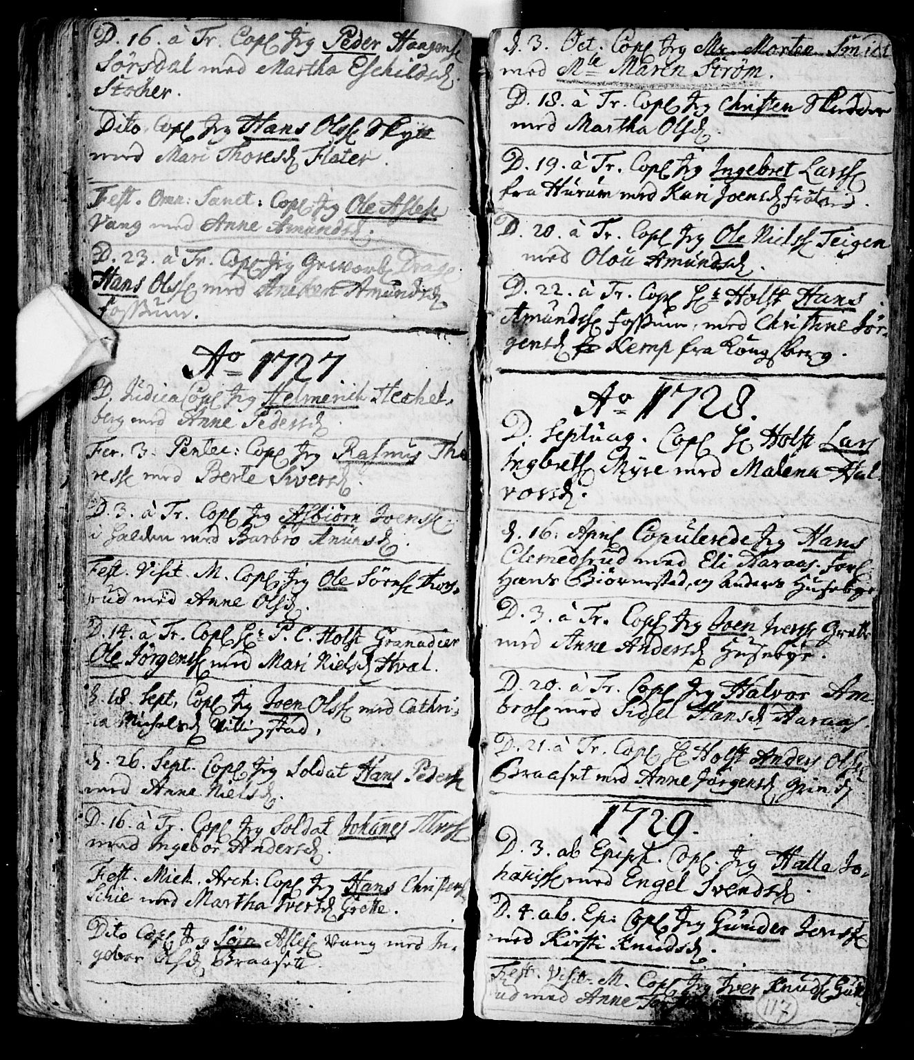 Røyken kirkebøker, SAKO/A-241/F/Fa/L0001: Parish register (official) no. 1, 1701-1730, p. 117