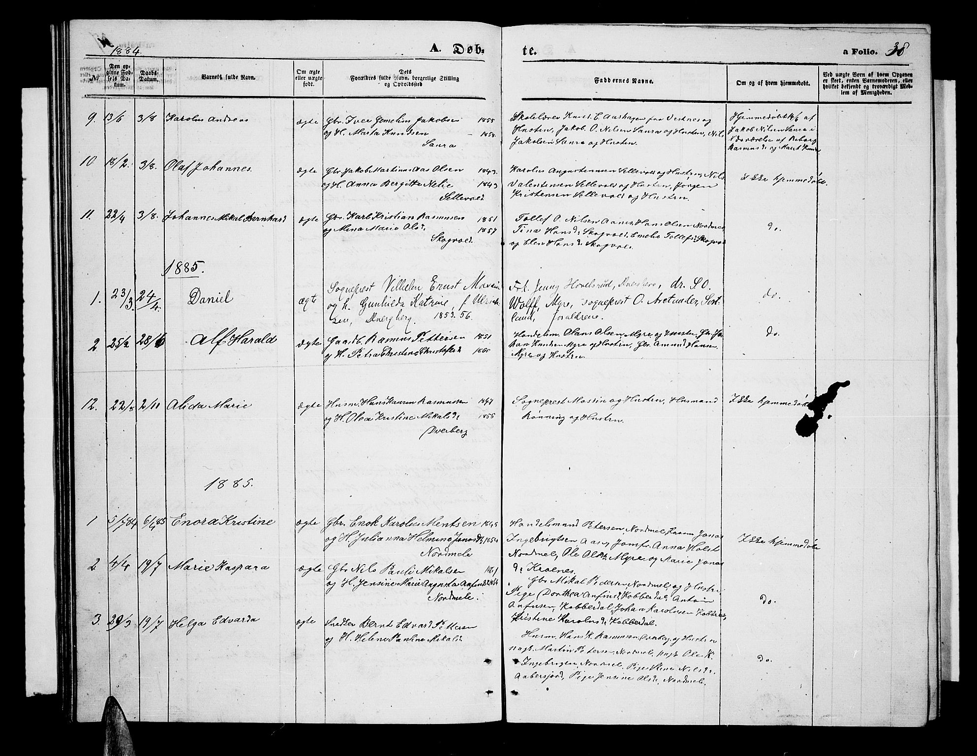 Ministerialprotokoller, klokkerbøker og fødselsregistre - Nordland, AV/SAT-A-1459/897/L1412: Parish register (copy) no. 897C02, 1867-1886, p. 38