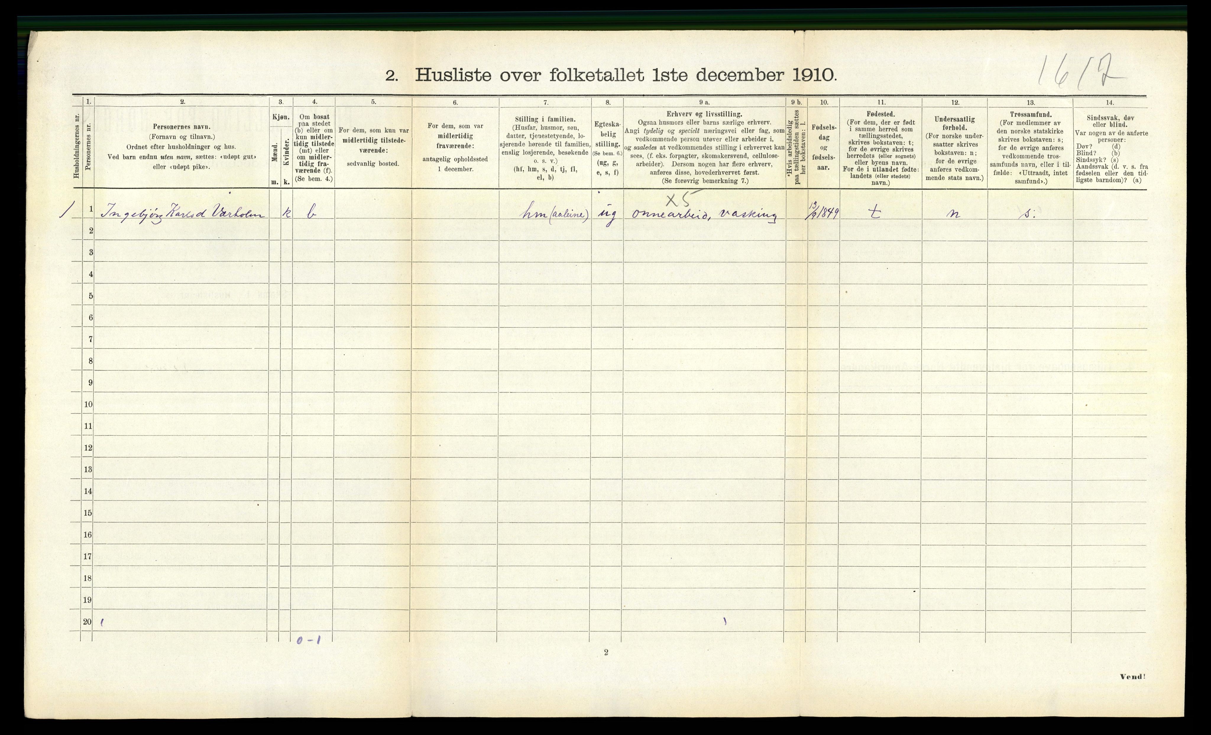 RA, 1910 census for Lavik, 1910, p. 98