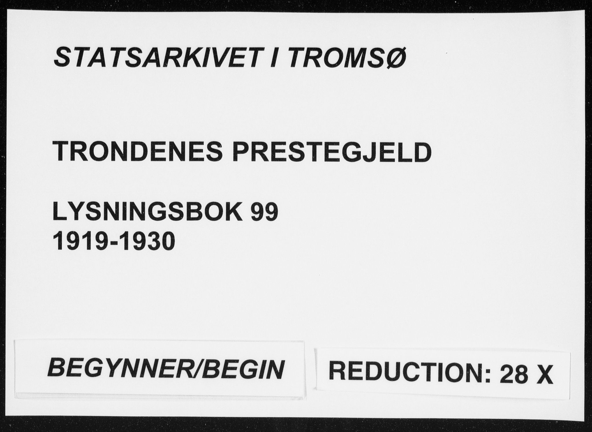 Trondenes sokneprestkontor, SATØ/S-1319/I/Ib/L0099: Banns register no. 99, 1919-1930