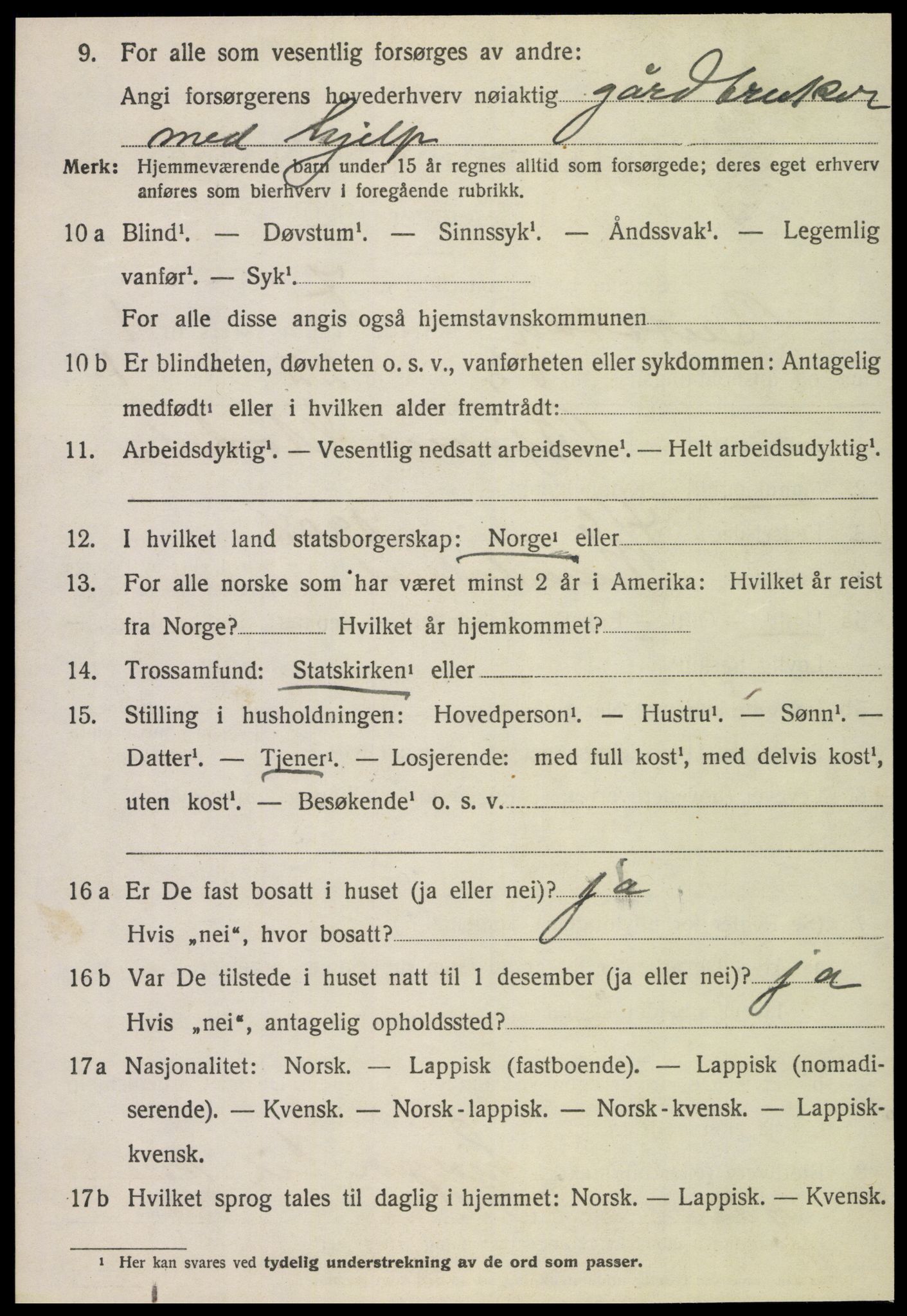 SAT, 1920 census for Beitstad, 1920, p. 1416