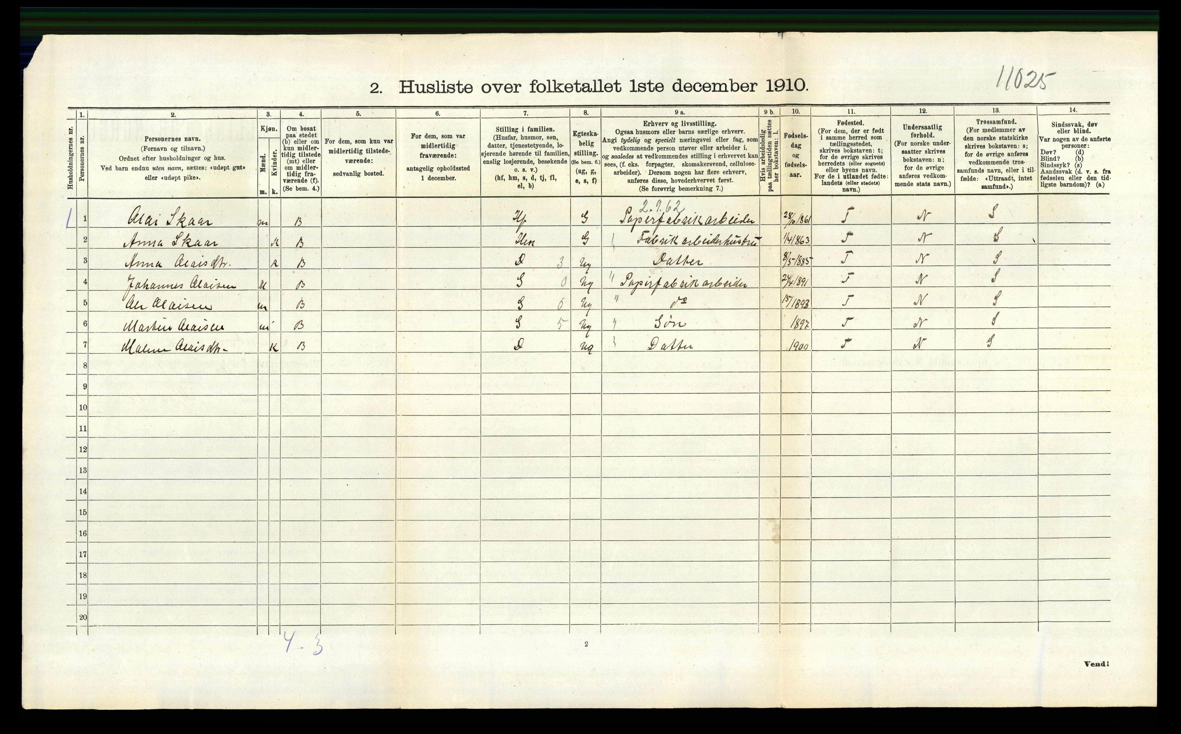 RA, 1910 census for Strandvik, 1910, p. 418