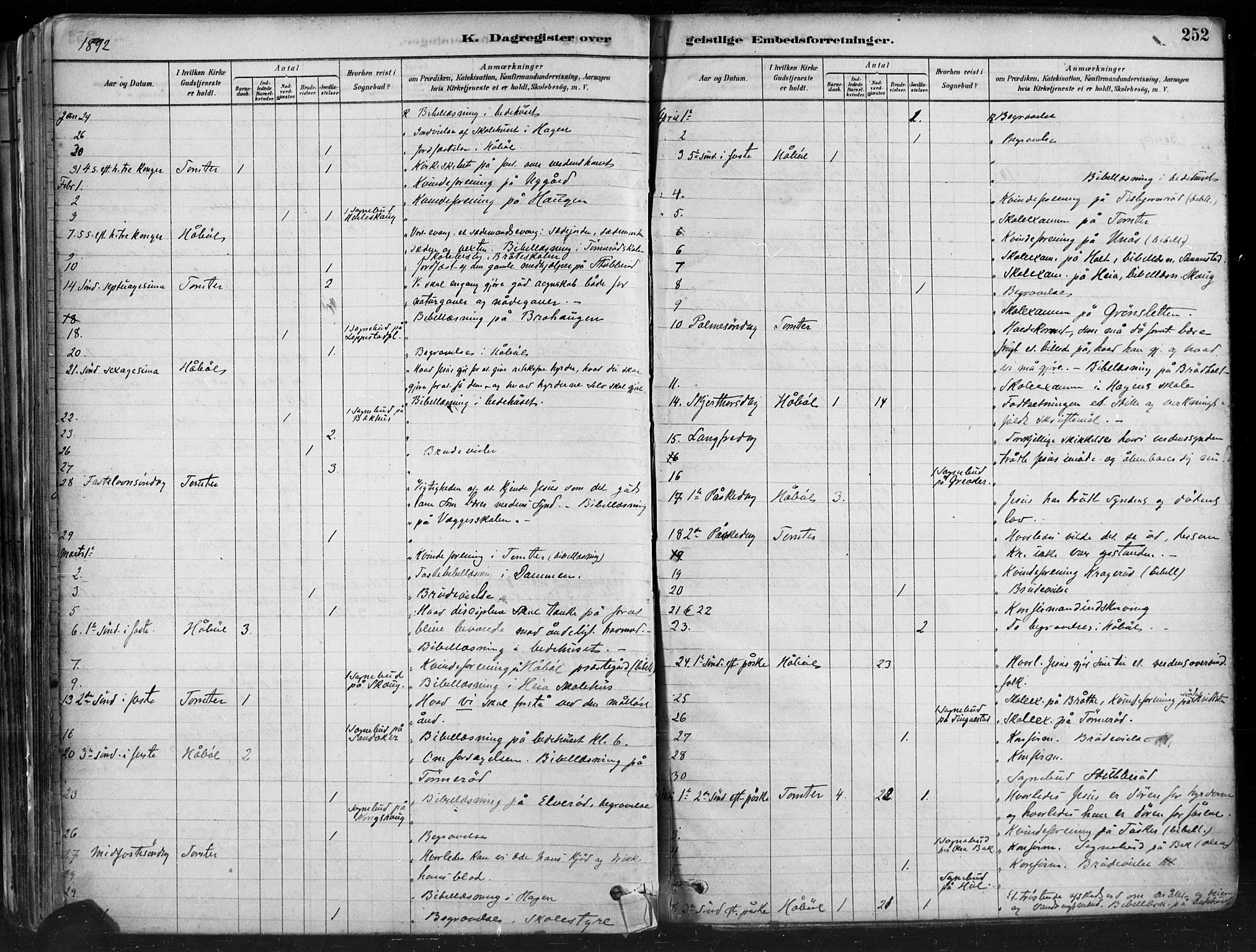 Hobøl prestekontor Kirkebøker, AV/SAO-A-2002/F/Fa/L0005: Parish register (official) no. I 5, 1878-1904, p. 252