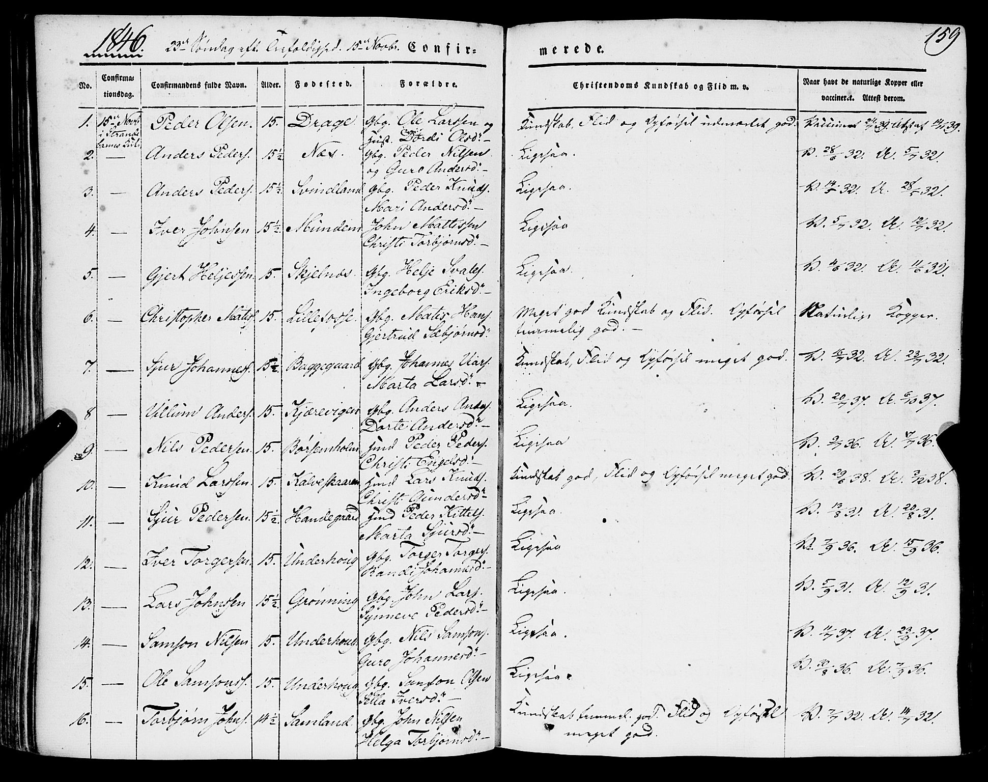 Strandebarm sokneprestembete, AV/SAB-A-78401/H/Haa: Parish register (official) no. A 7, 1844-1872, p. 159