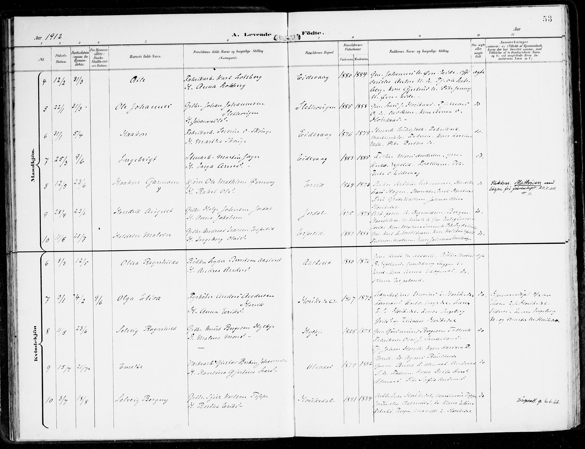 Hamre sokneprestembete, AV/SAB-A-75501/H/Ha/Haa/Haad/L0002: Parish register (official) no. D 2, 1899-1916, p. 53