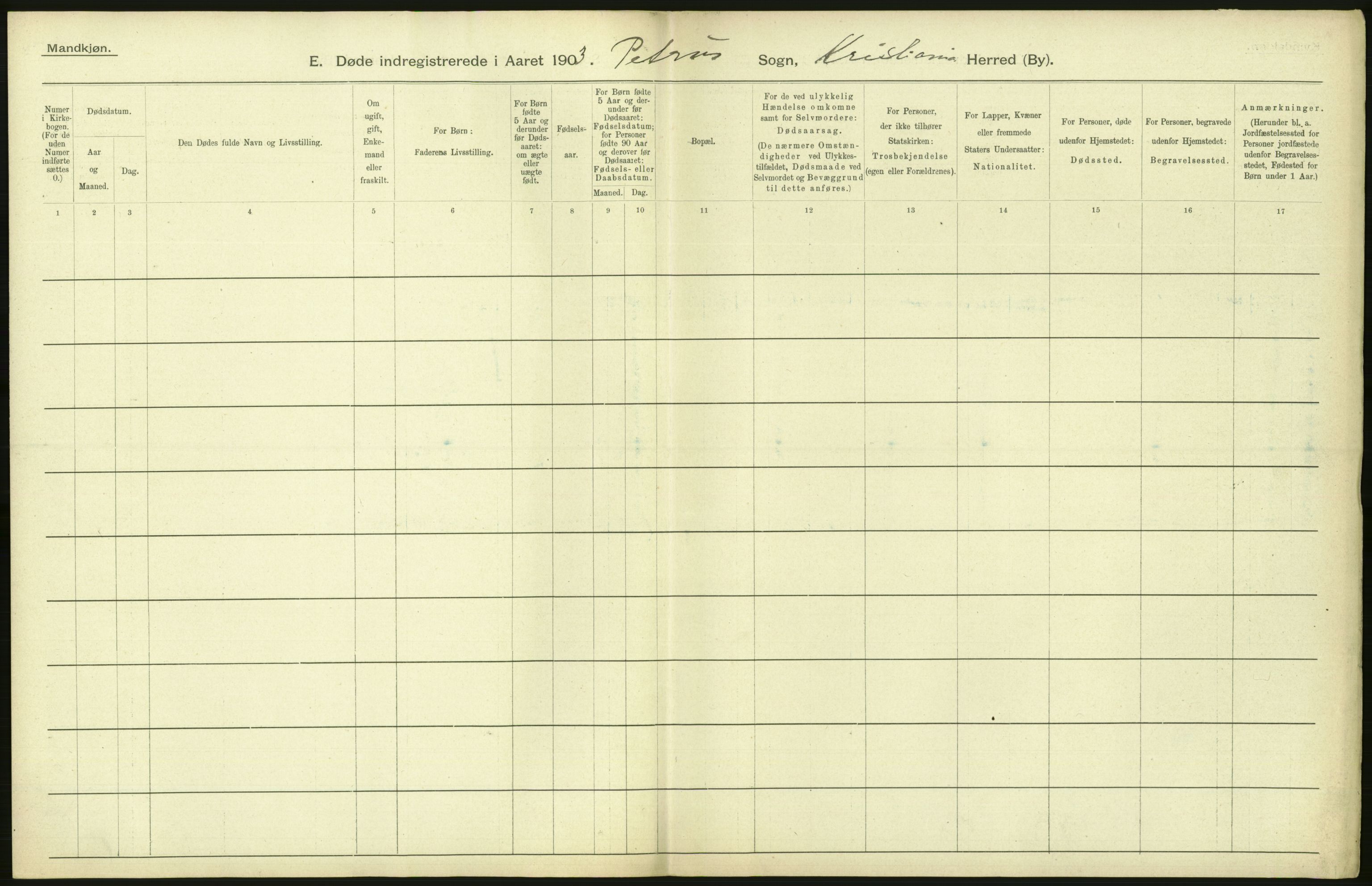 Statistisk sentralbyrå, Sosiodemografiske emner, Befolkning, AV/RA-S-2228/D/Df/Dfa/Dfaa/L0004: Kristiania: Gifte, døde, 1903, p. 370