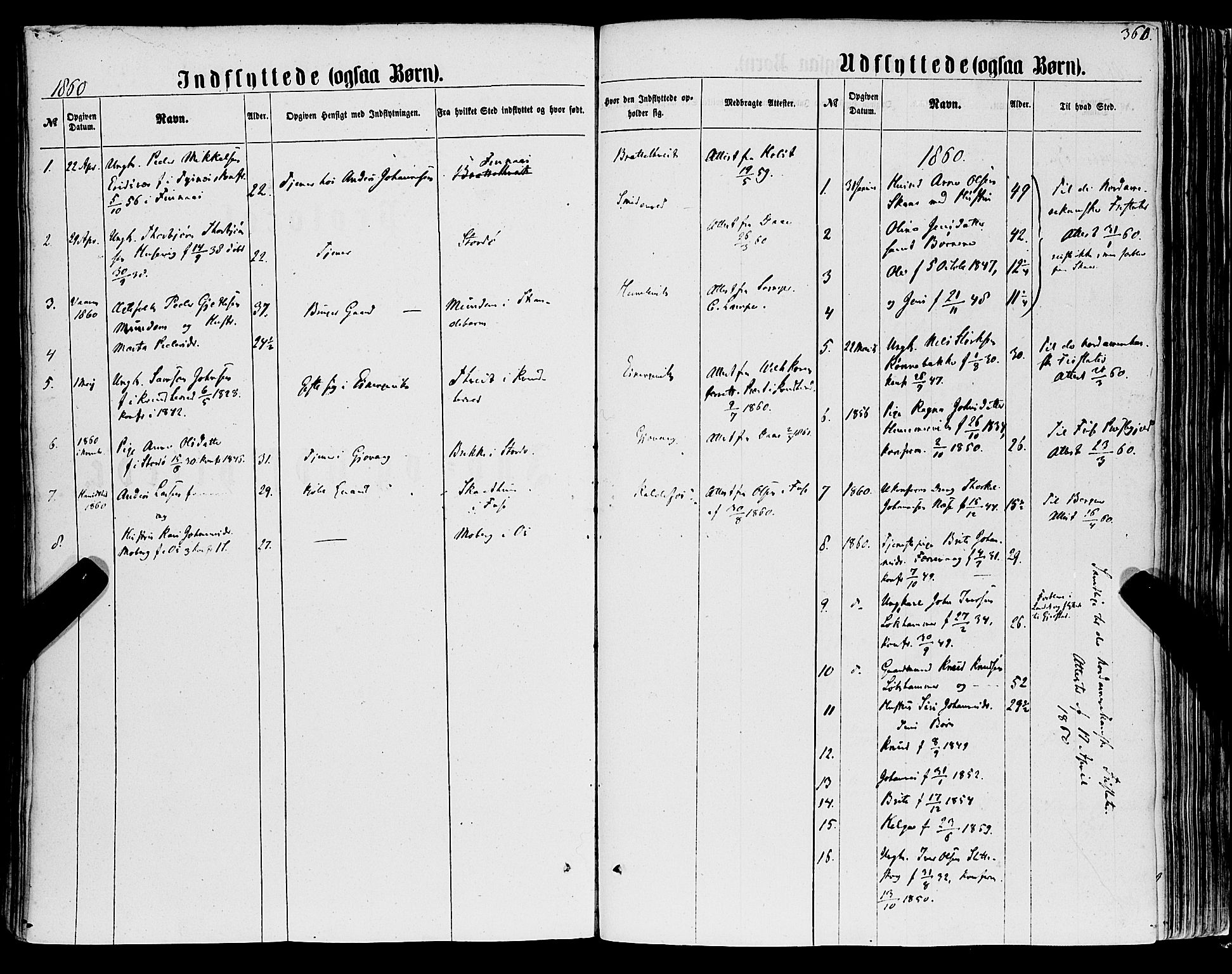 Tysnes sokneprestembete, SAB/A-78601/H/Haa: Parish register (official) no. A 11, 1860-1871, p. 360
