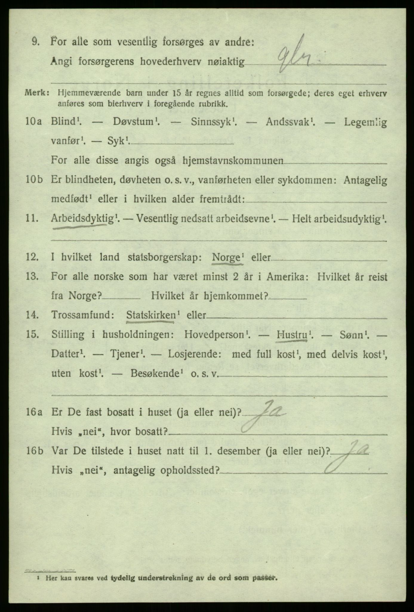 SAB, 1920 census for Gulen, 1920, p. 5060