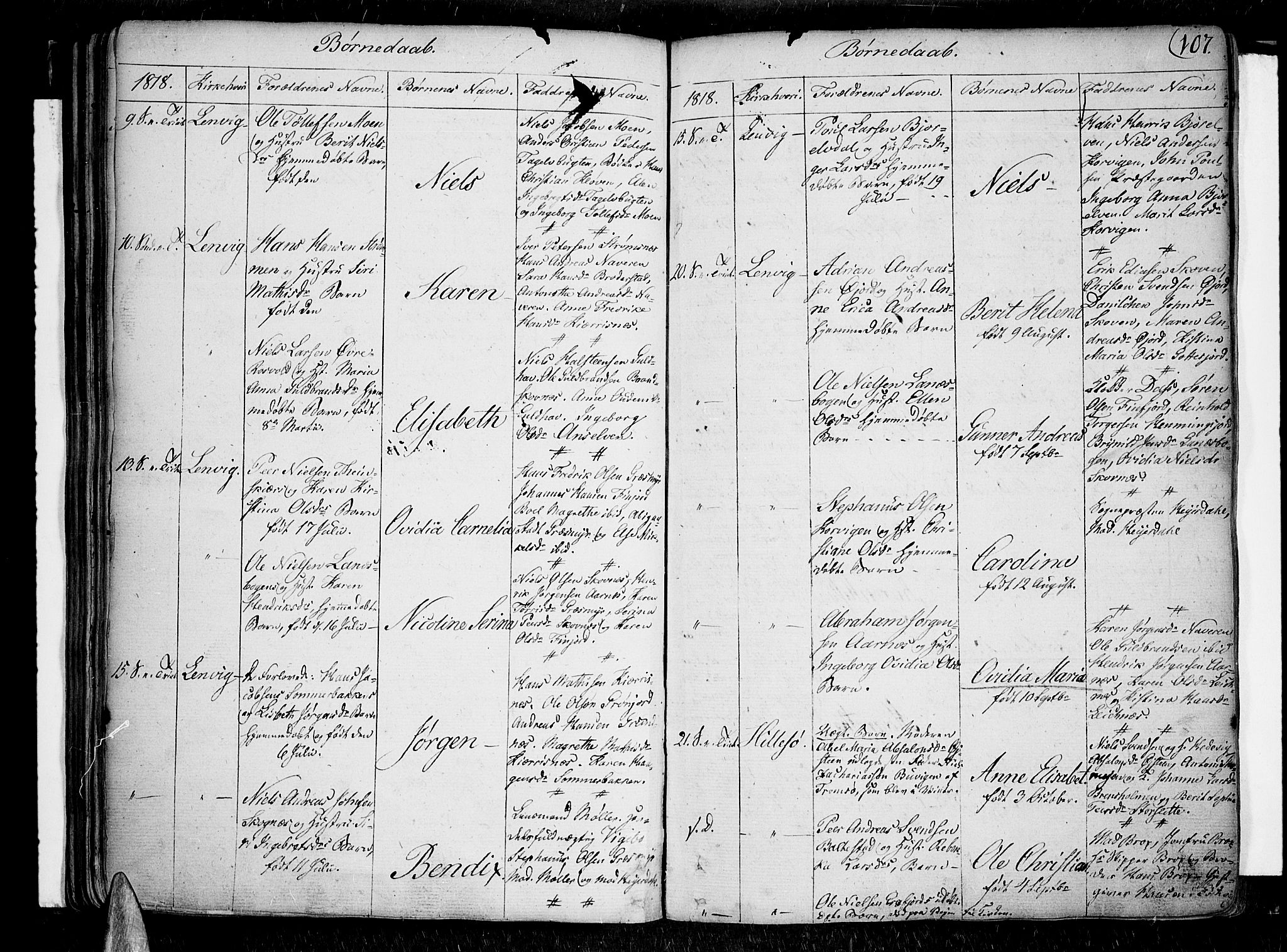 Lenvik sokneprestembete, SATØ/S-1310/H/Ha/Haa/L0002kirke: Parish register (official) no. 2, 1784-1820, p. 107