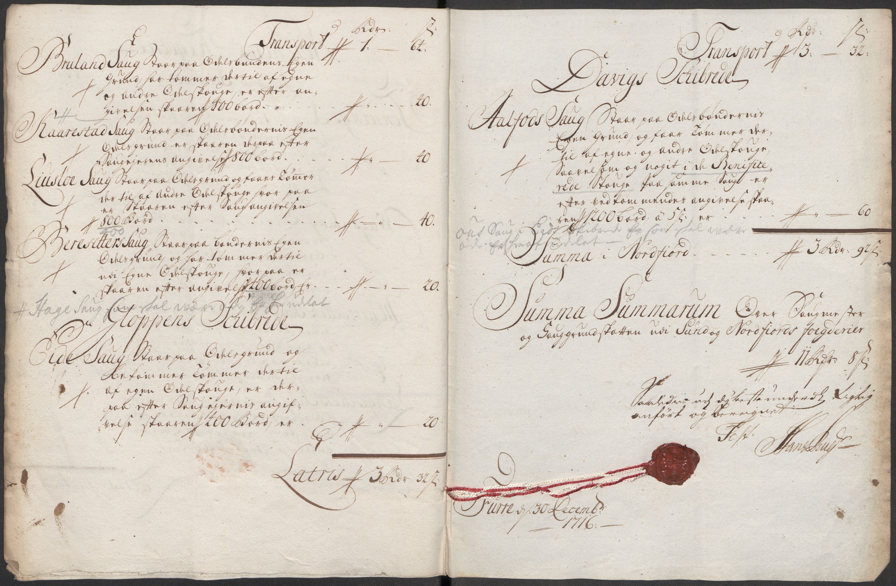 Rentekammeret inntil 1814, Reviderte regnskaper, Fogderegnskap, AV/RA-EA-4092/R53/L3440: Fogderegnskap Sunn- og Nordfjord, 1716, p. 44