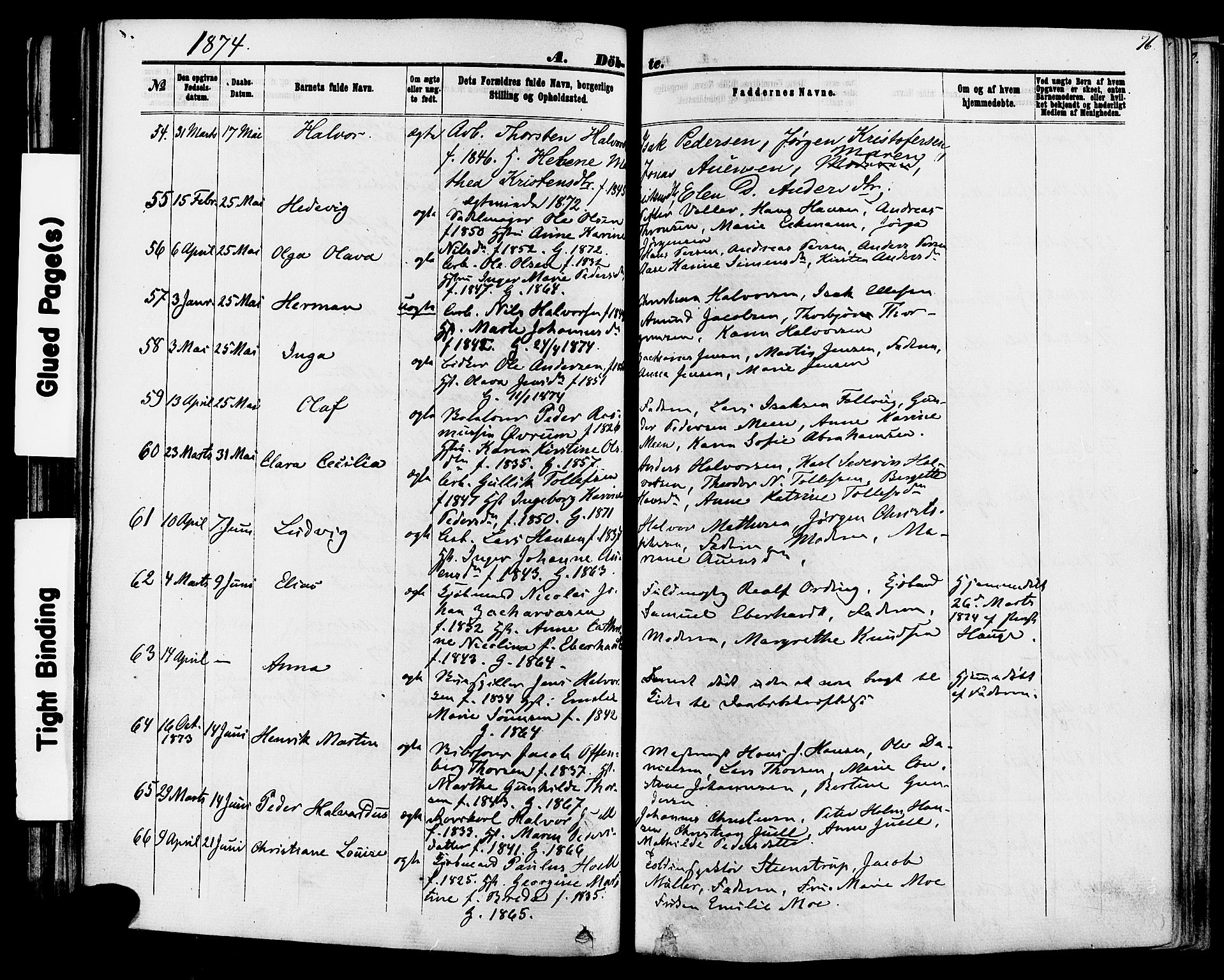 Skien kirkebøker, AV/SAKO-A-302/F/Fa/L0008: Parish register (official) no. 8, 1866-1877, p. 76