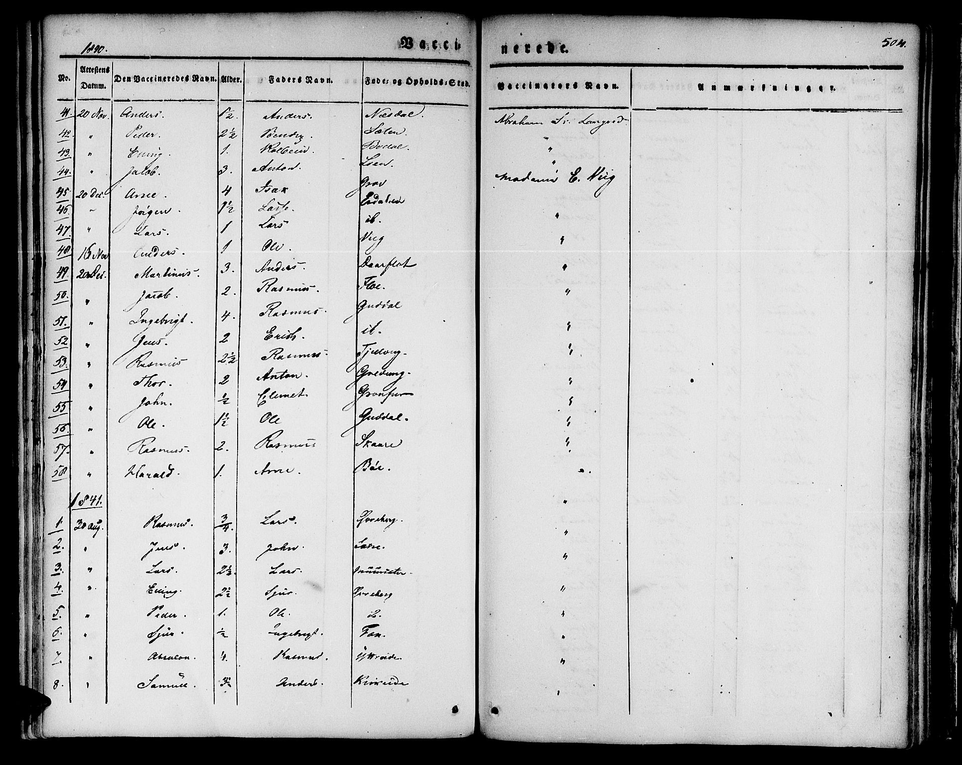 Innvik sokneprestembete, AV/SAB-A-80501: Parish register (official) no. A 4II, 1832-1846, p. 504