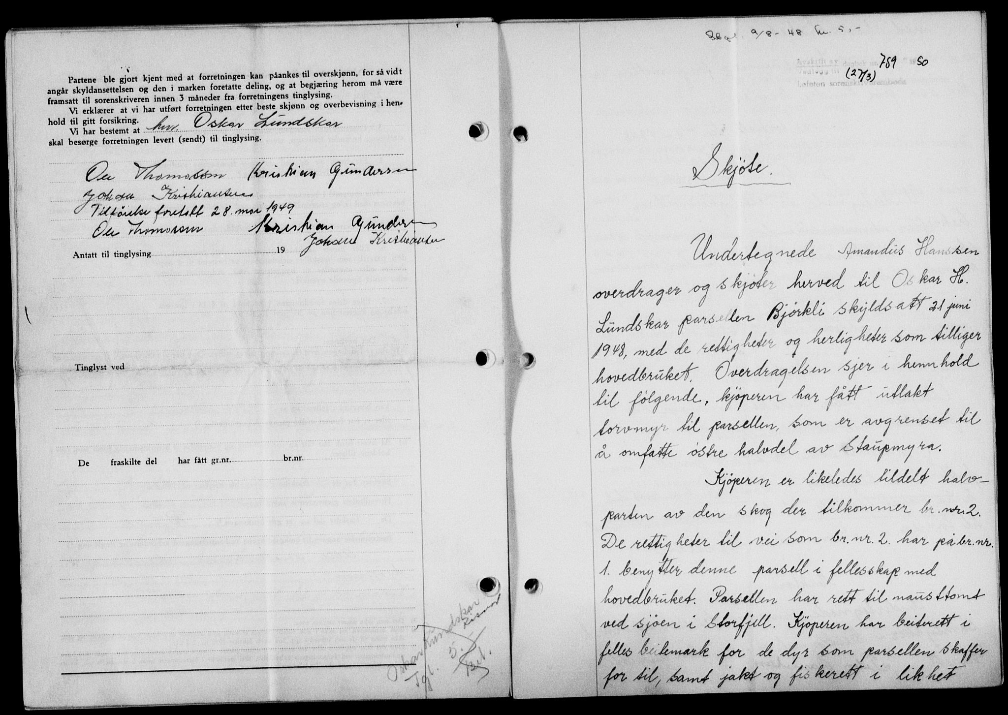 Lofoten sorenskriveri, SAT/A-0017/1/2/2C/L0023a: Mortgage book no. 23a, 1950-1950, Diary no: : 759/1950