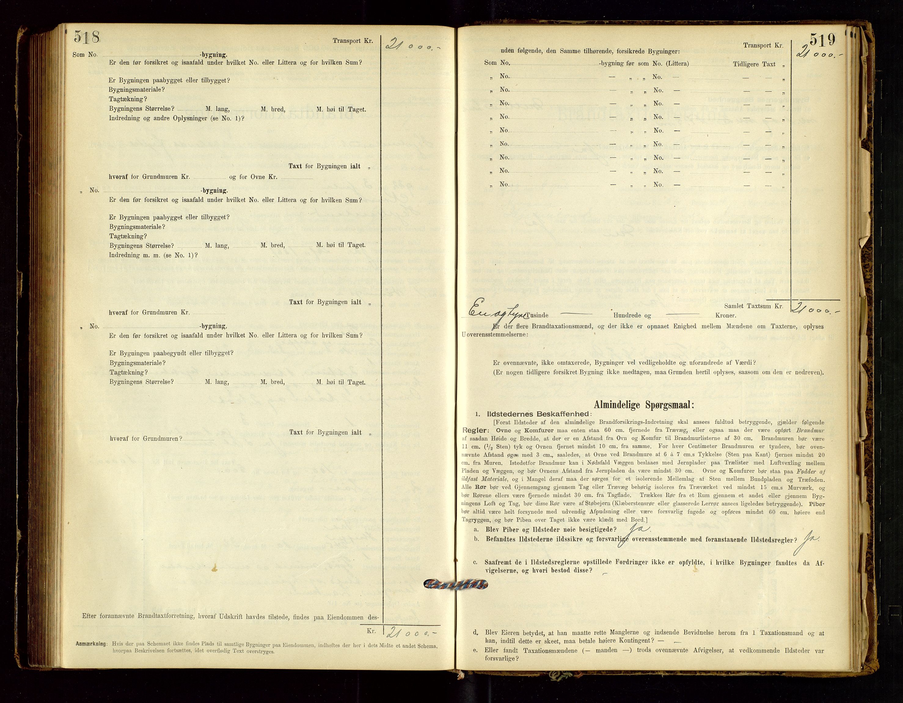 Hjelmeland lensmannskontor, AV/SAST-A-100439/Gob/L0001: "Brandtaxationsprotokol", 1895-1932, p. 518-519