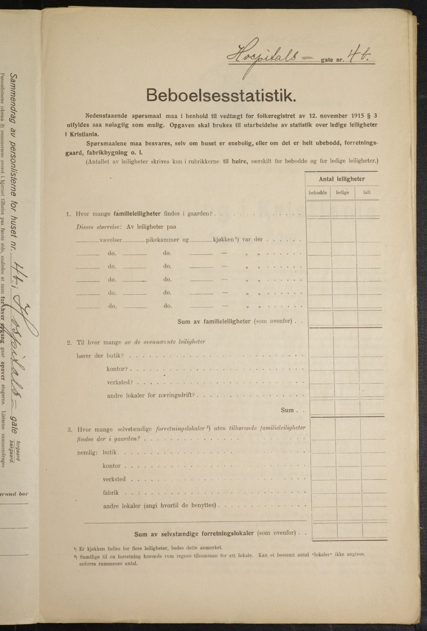 OBA, Municipal Census 1916 for Kristiania, 1916, p. 42107