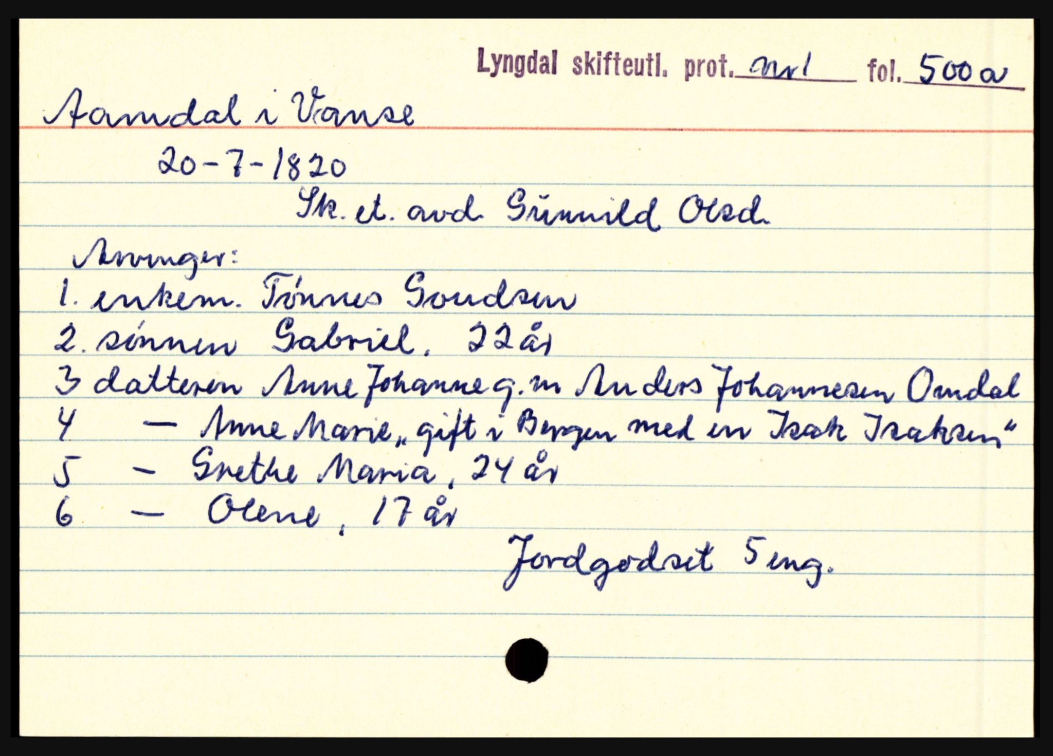 Lyngdal sorenskriveri, SAK/1221-0004/H, p. 13497