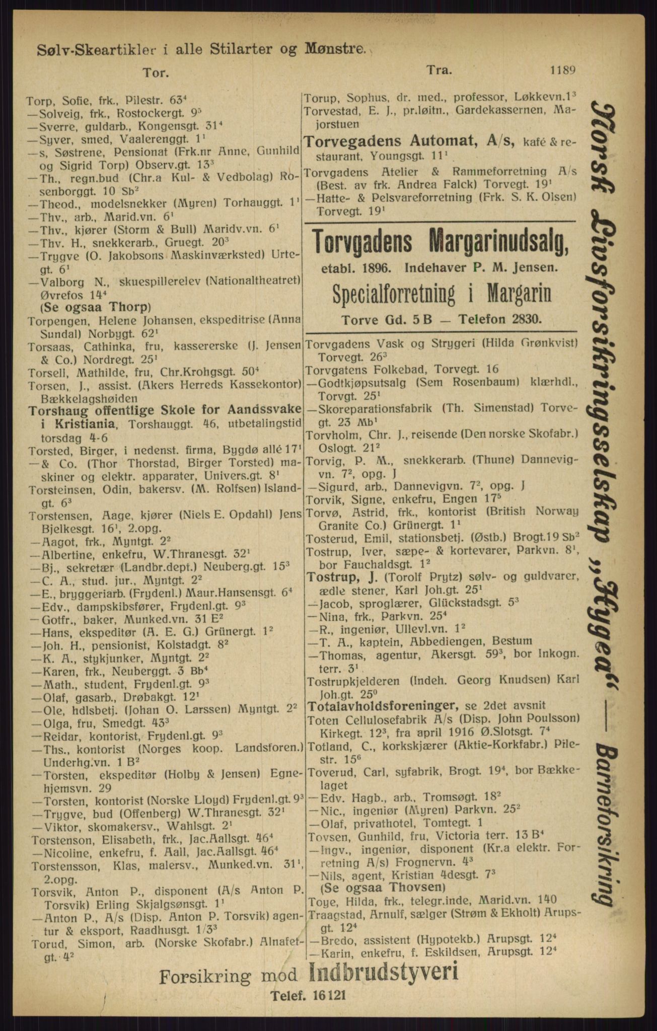 Kristiania/Oslo adressebok, PUBL/-, 1916, p. 1189