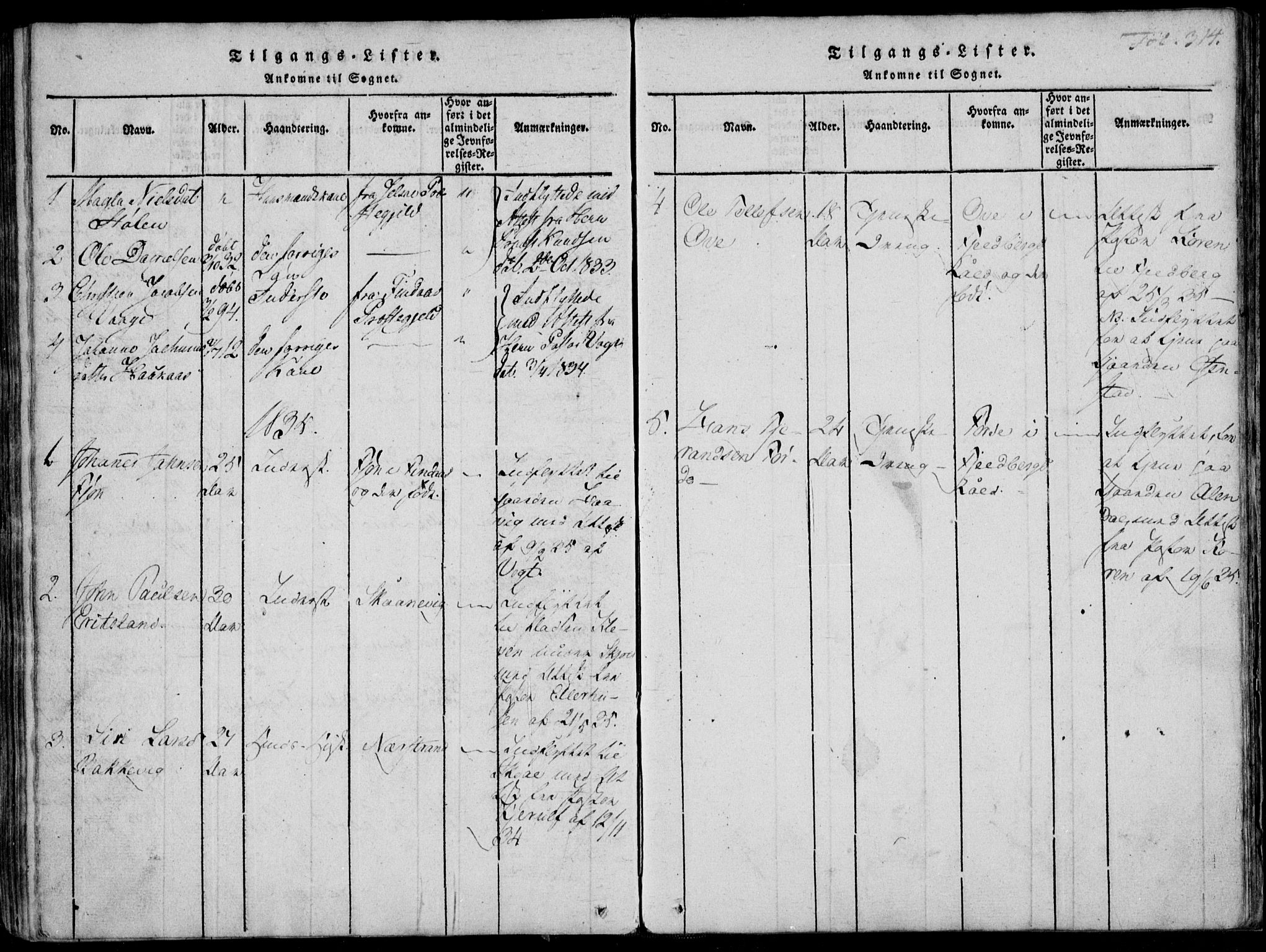 Skjold sokneprestkontor, AV/SAST-A-101847/H/Ha/Haa/L0003: Parish register (official) no. A 3, 1815-1835, p. 314