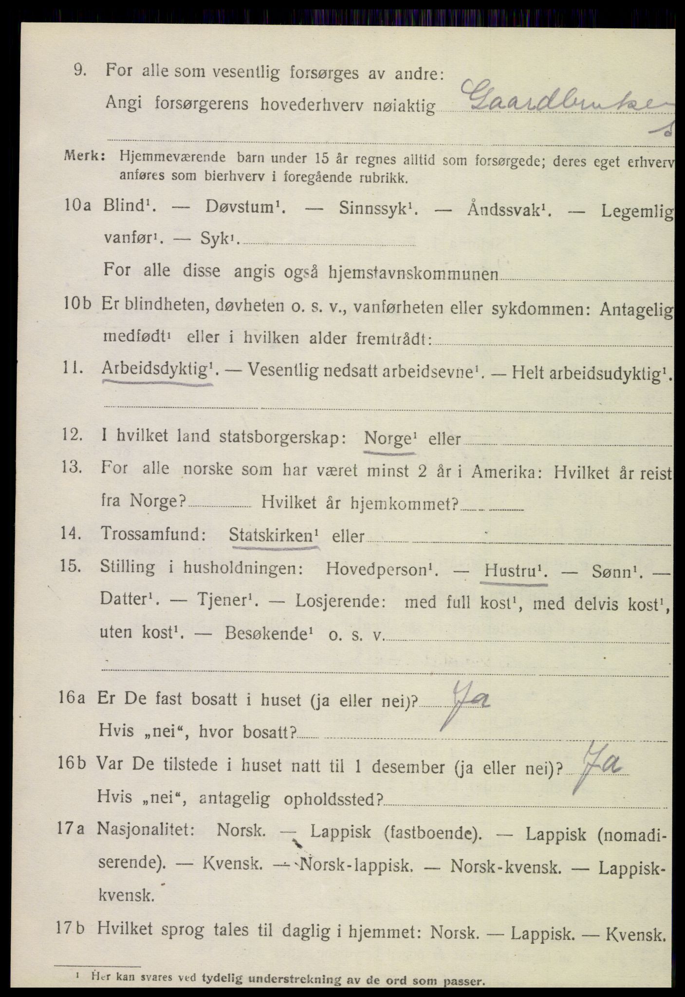 SAT, 1920 census for Ytterøy, 1920, p. 344