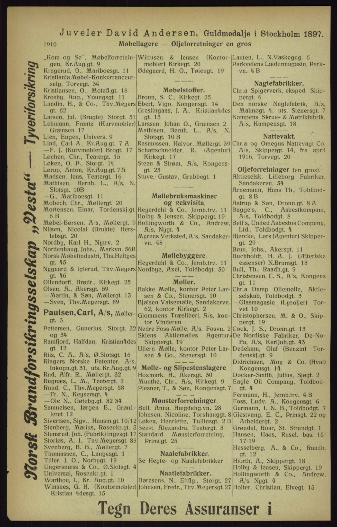 Kristiania/Oslo adressebok, PUBL/-, 1916, p. 1910