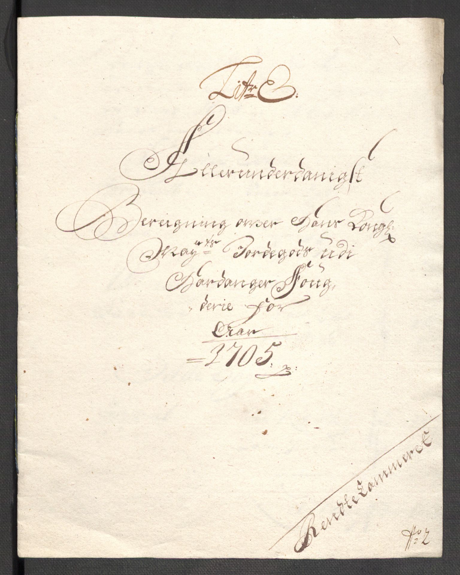 Rentekammeret inntil 1814, Reviderte regnskaper, Fogderegnskap, AV/RA-EA-4092/R48/L2983: Fogderegnskap Sunnhordland og Hardanger, 1705, p. 140