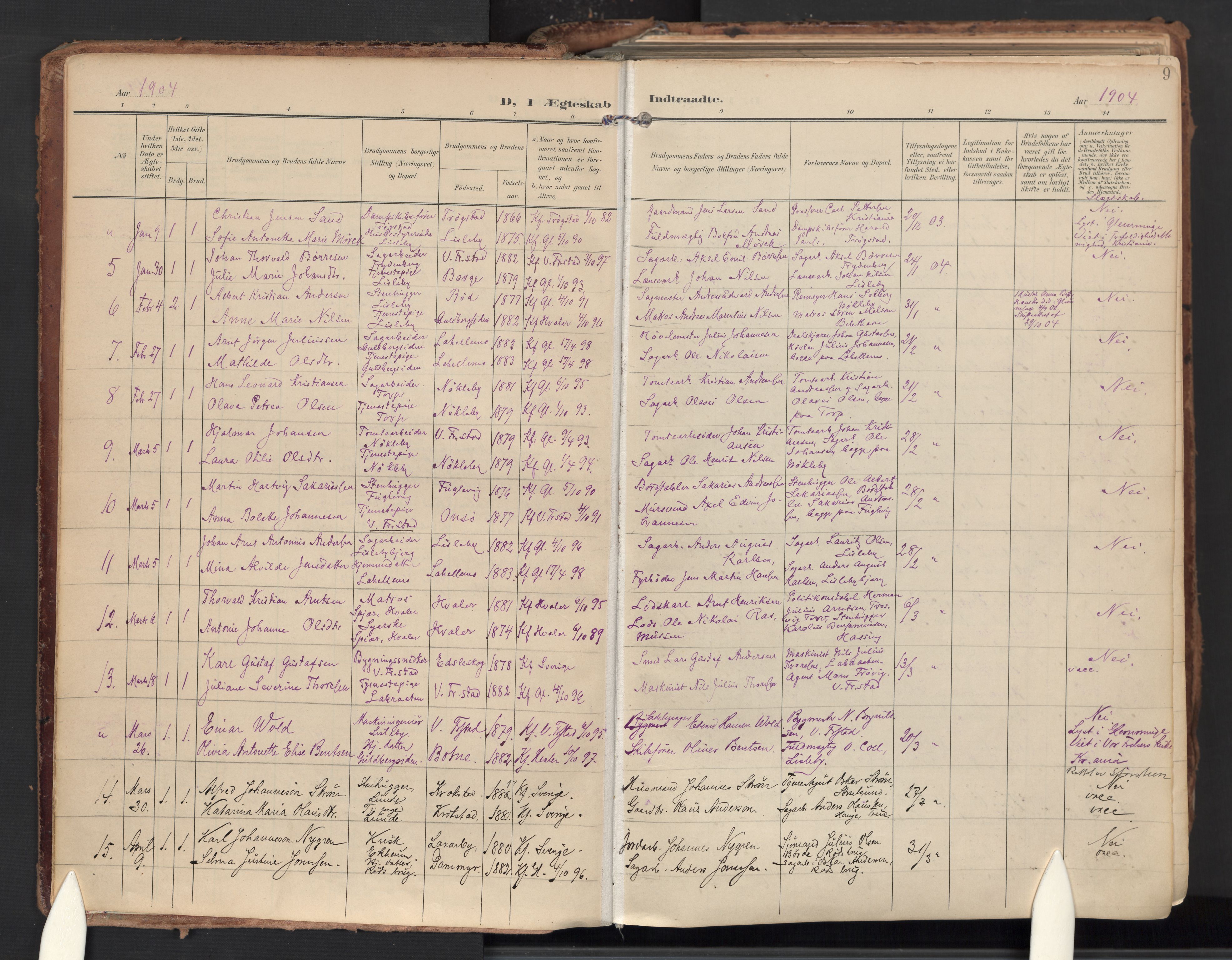 Glemmen prestekontor Kirkebøker, SAO/A-10908/F/Fa/L0016: Parish register (official) no. 16, 1903-1937, p. 9