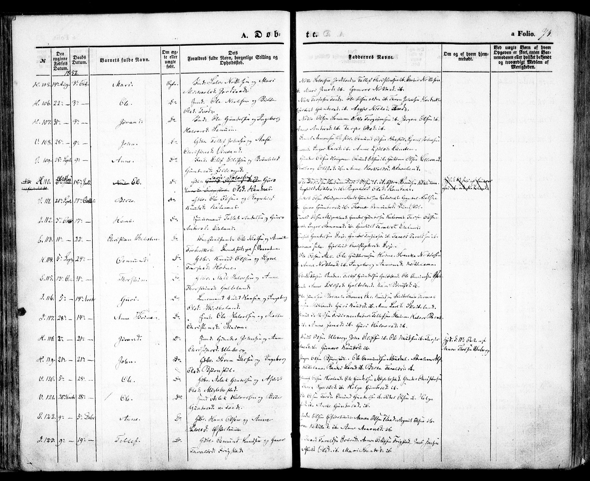 Evje sokneprestkontor, AV/SAK-1111-0008/F/Fa/Faa/L0005: Parish register (official) no. A 5, 1843-1865, p. 74