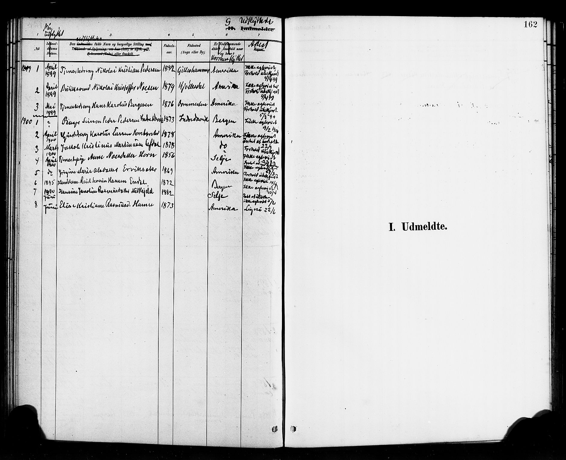 Davik sokneprestembete, SAB/A-79701/H/Haa/Haab/L0001: Parish register (official) no. B 1, 1882-1900, p. 162
